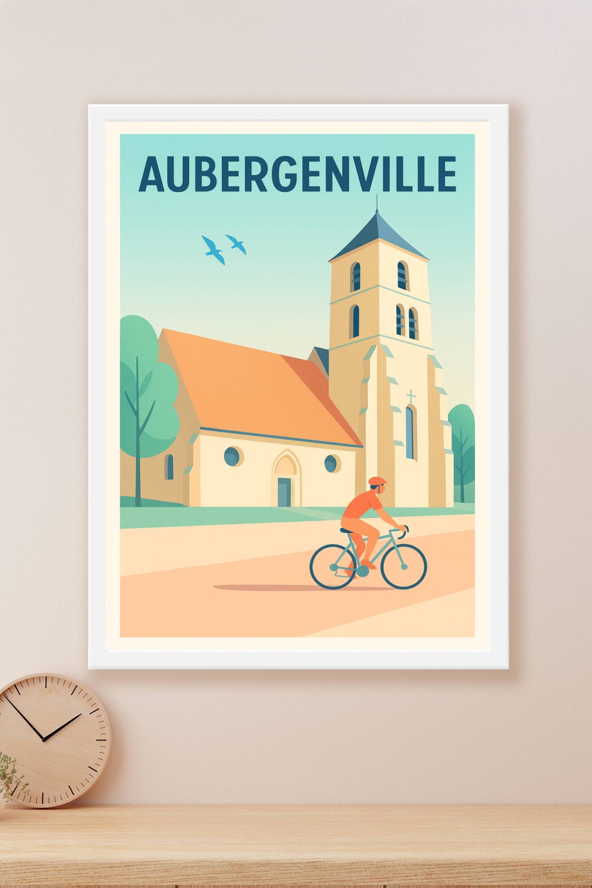 Affiche de Aubergenville - Douceur de vivre à vélo