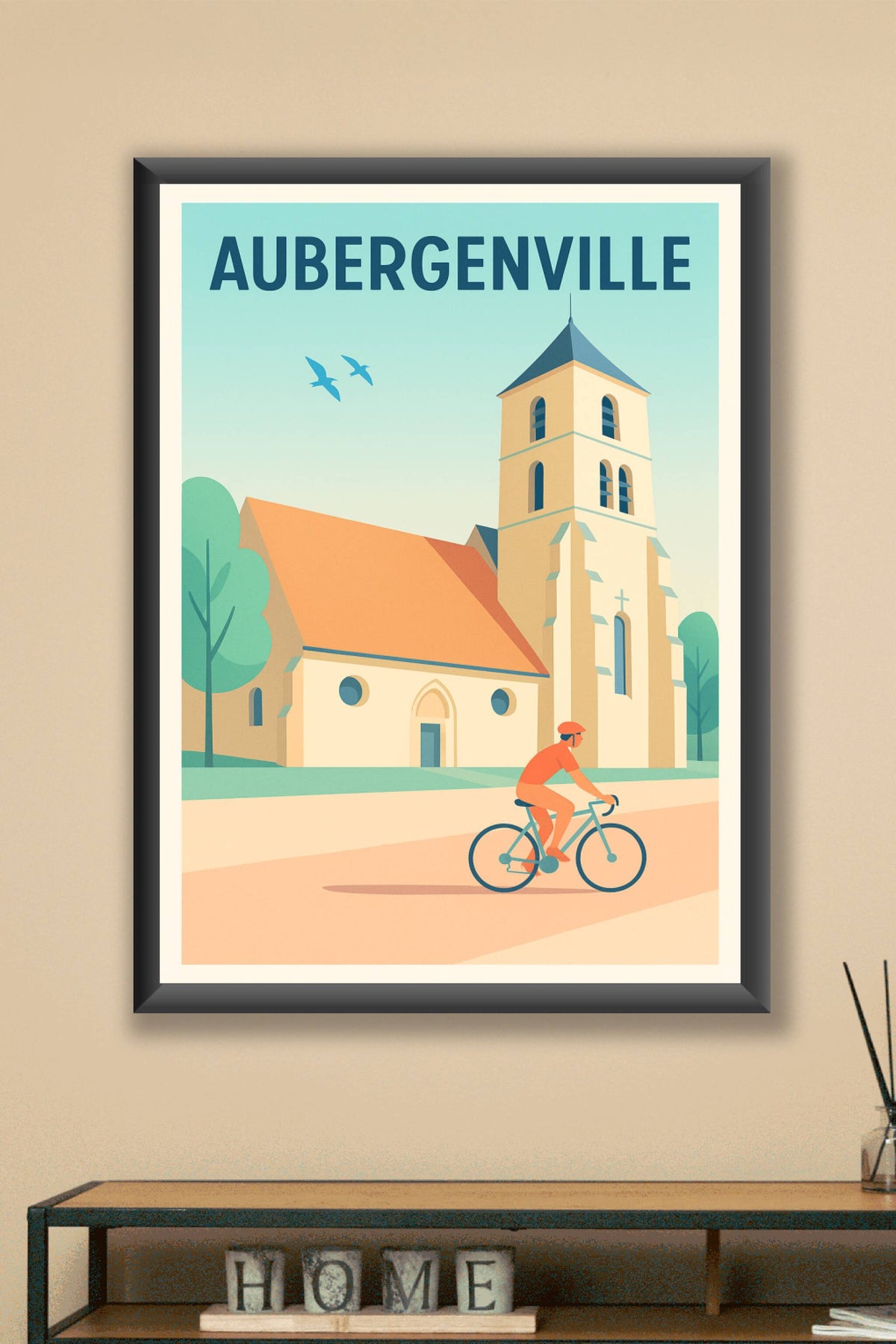 Affiche de Aubergenville - Douceur de vivre à vélo