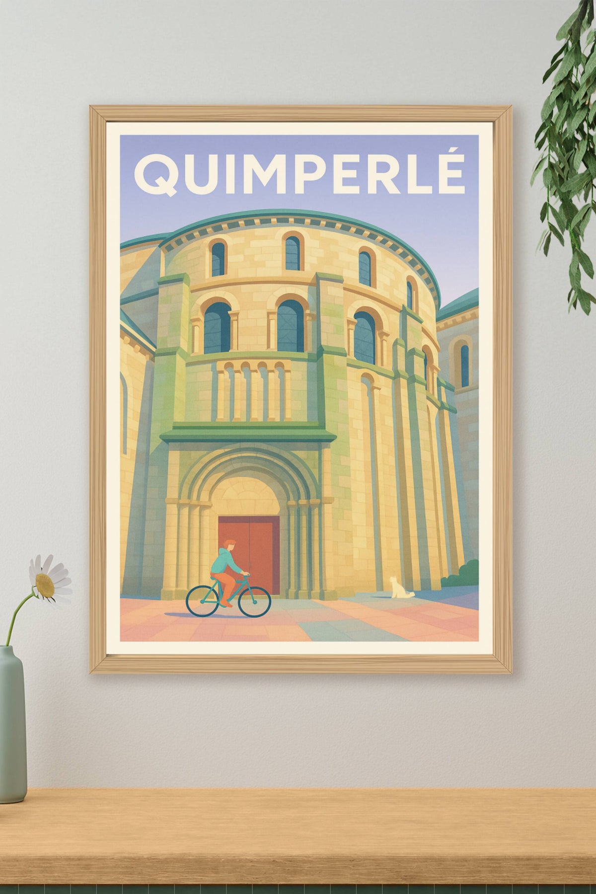 Affiche de Quimperlé - L'élégance romane à vélo
