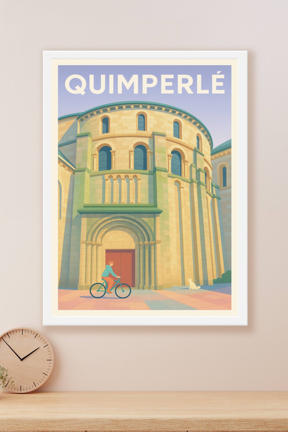 Affiche de Quimperlé - L'élégance romane à vélo