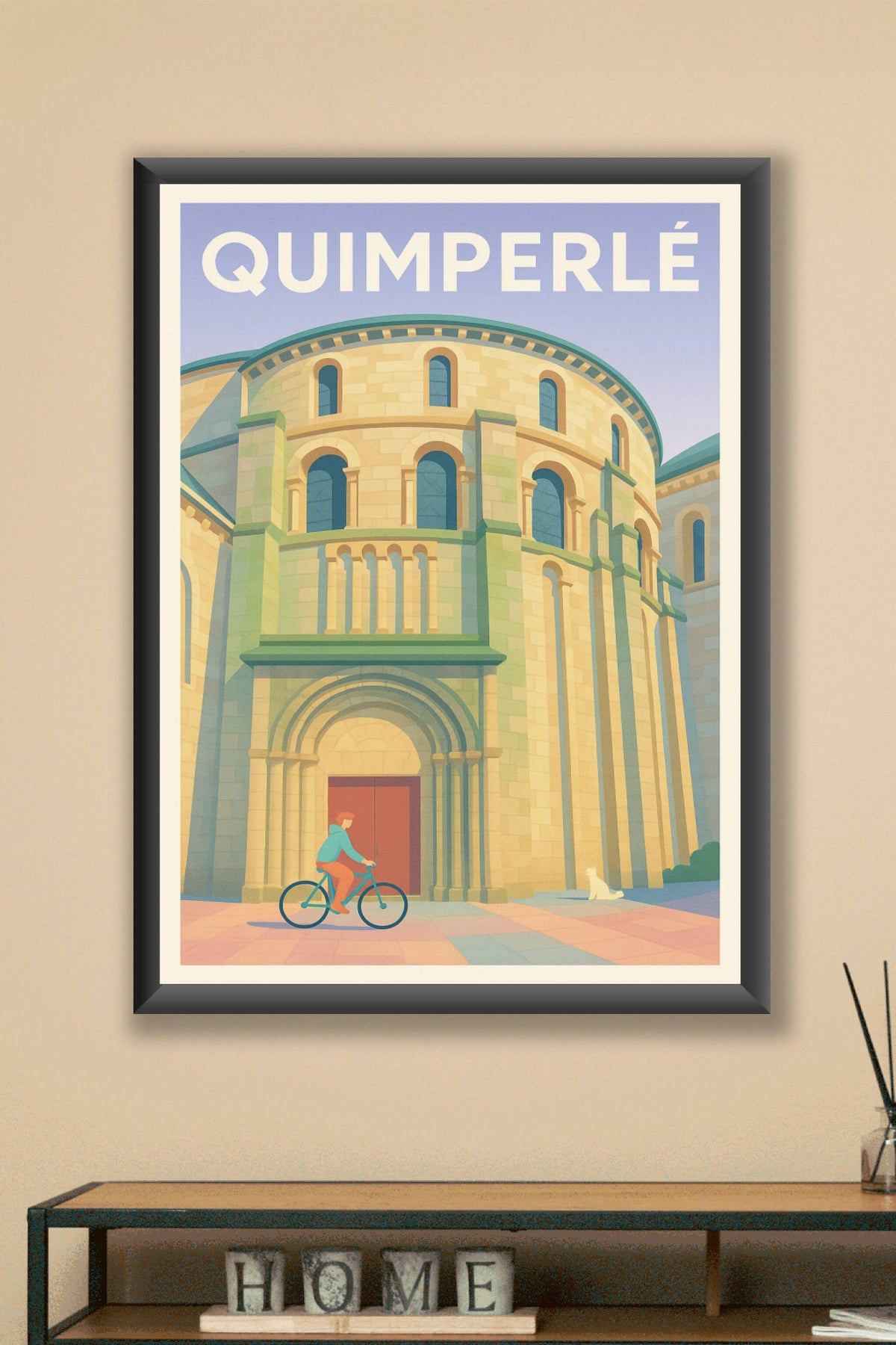 Affiche de Quimperlé - L'élégance romane à vélo
