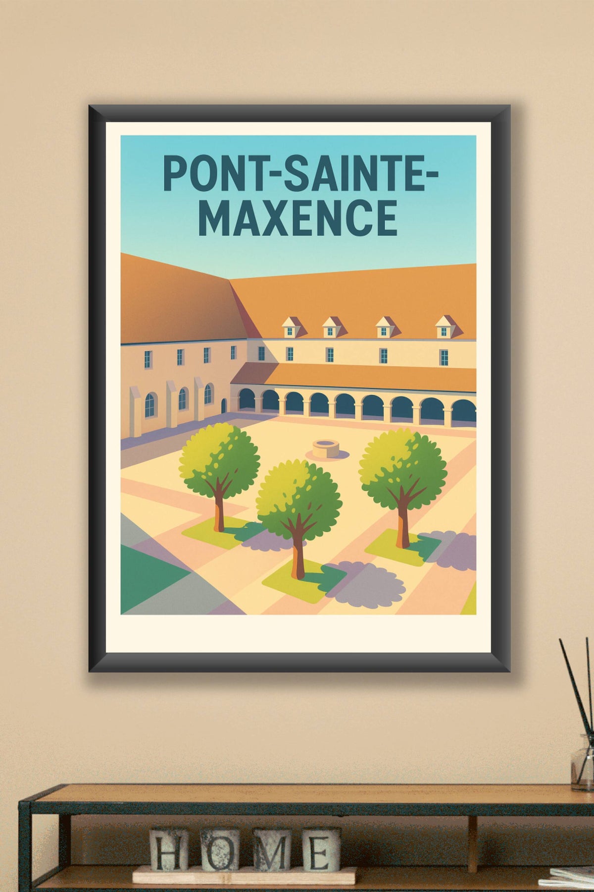 Affiche de Pont-Sainte-Maxence - Harmonie architecturale et douceur estivale