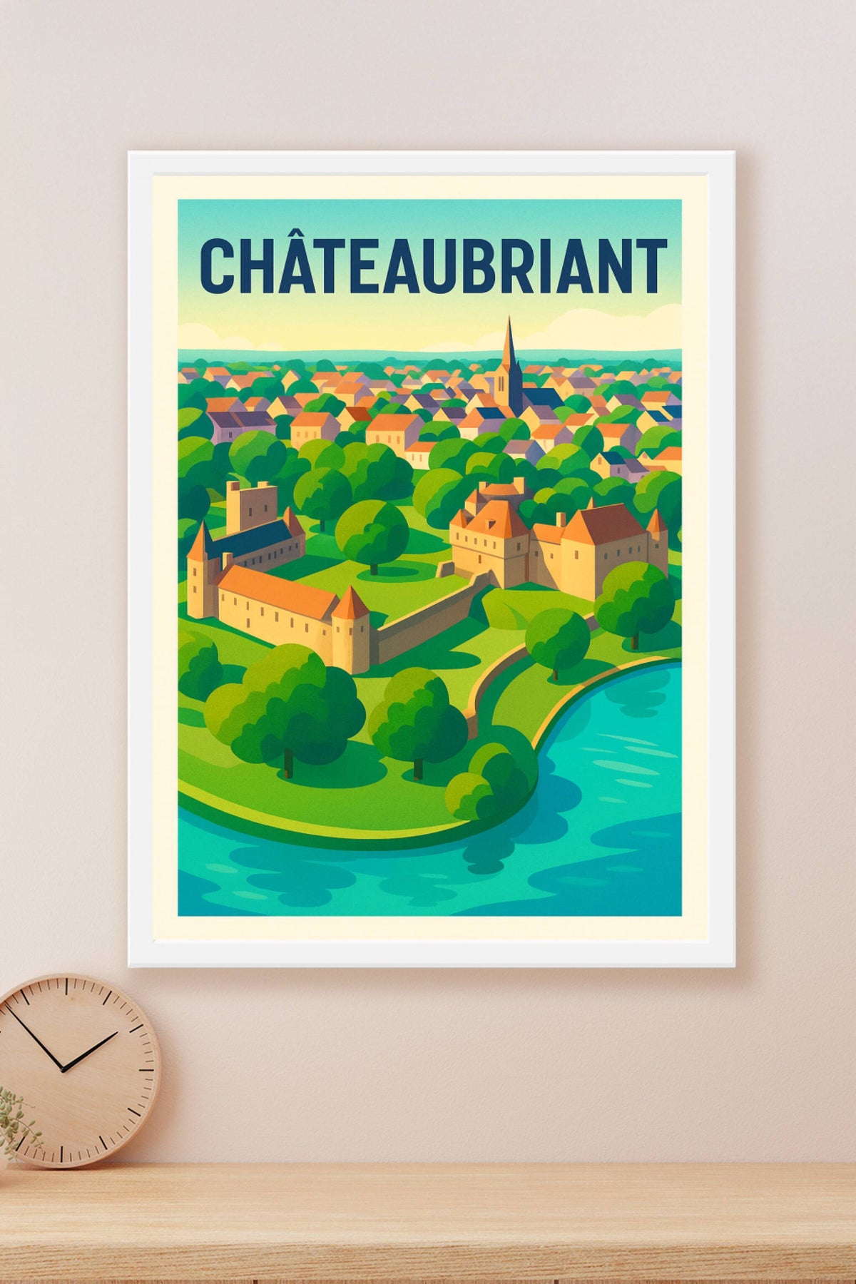 Affiche de Châteaubriant - Charme architectural et verdure apaisante