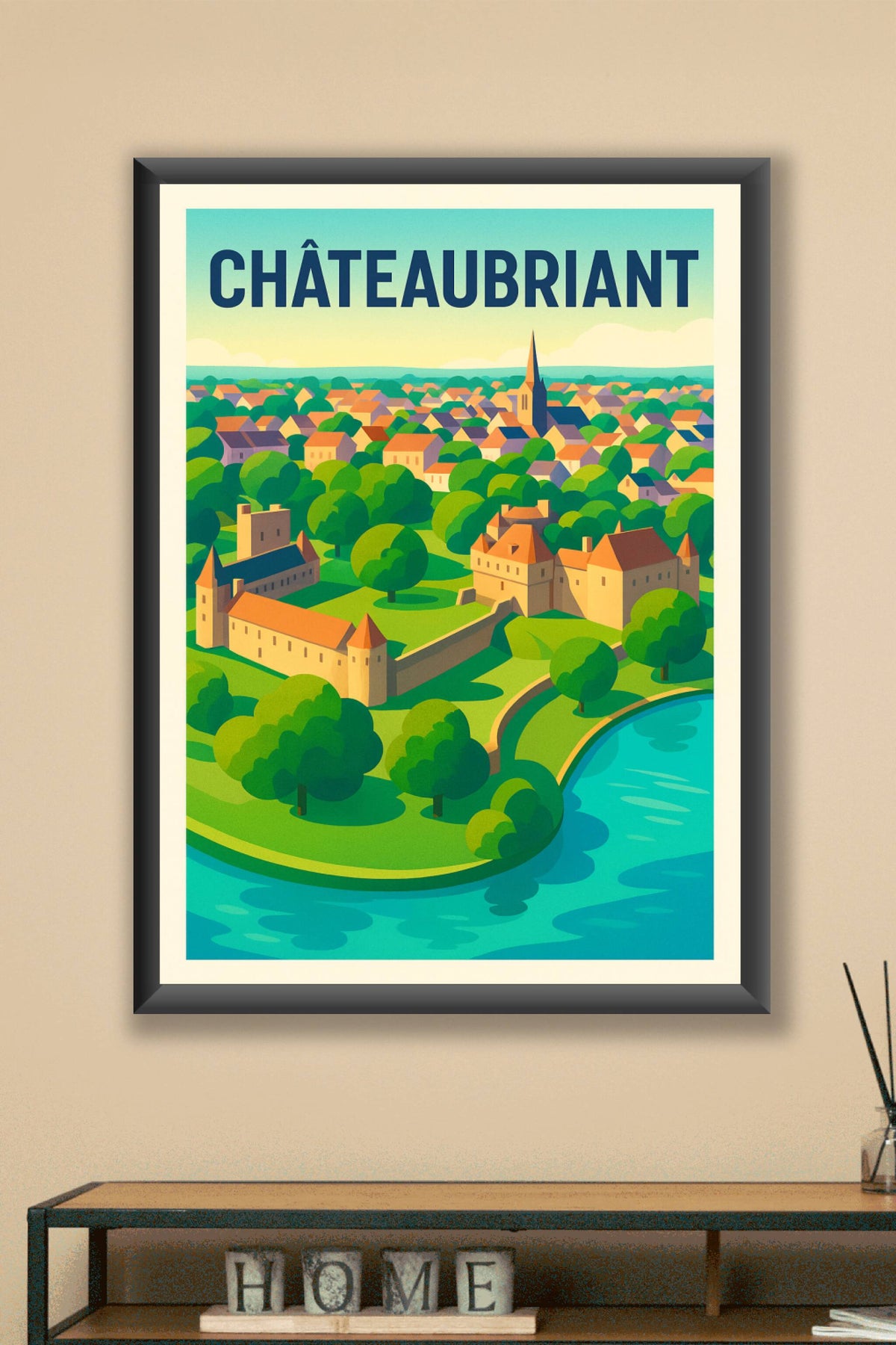 Affiche de Châteaubriant - Charme architectural et verdure apaisante