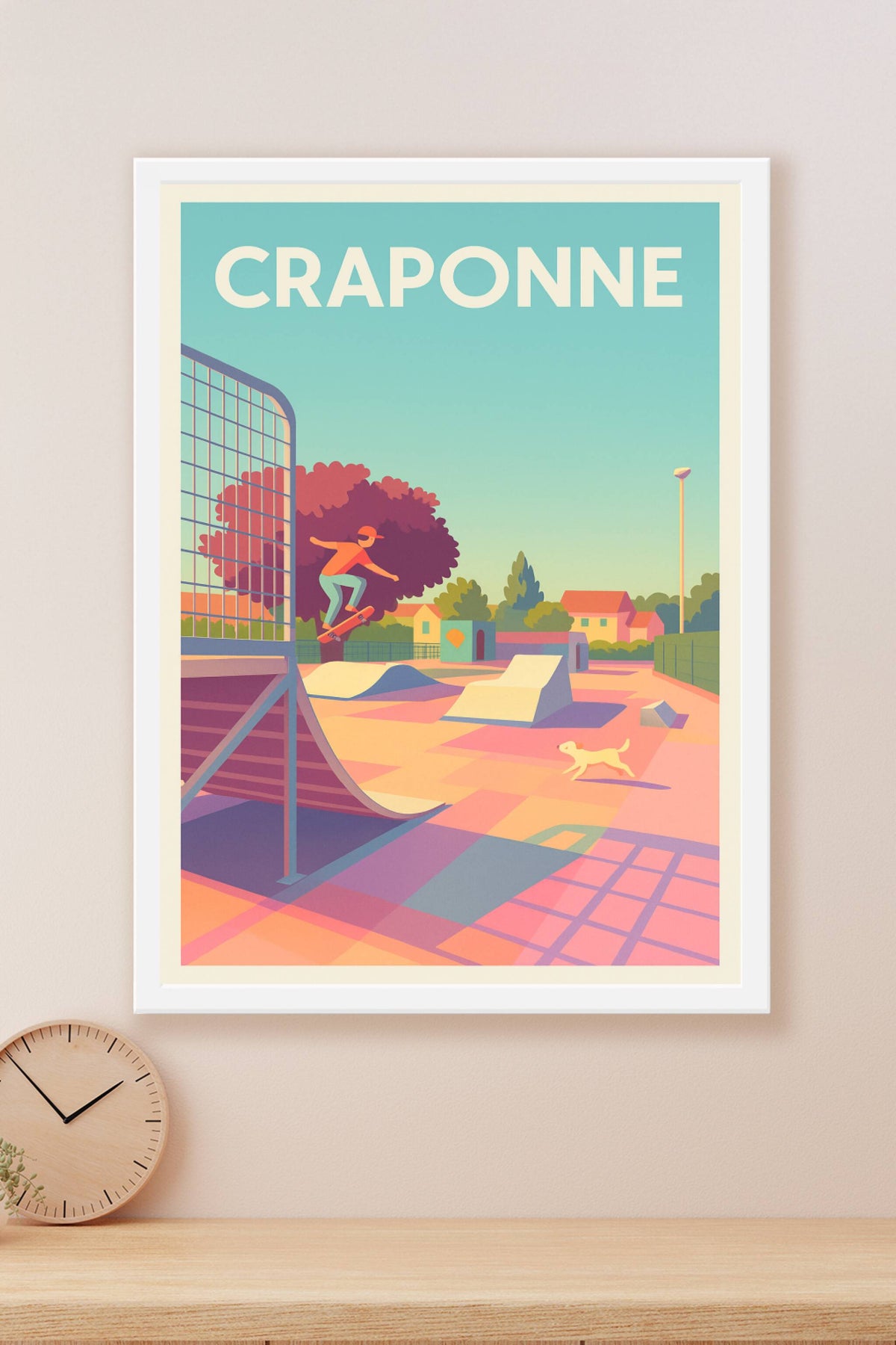 Affiche de Craponne - Skatepark ensoleillé et ambiance détendue