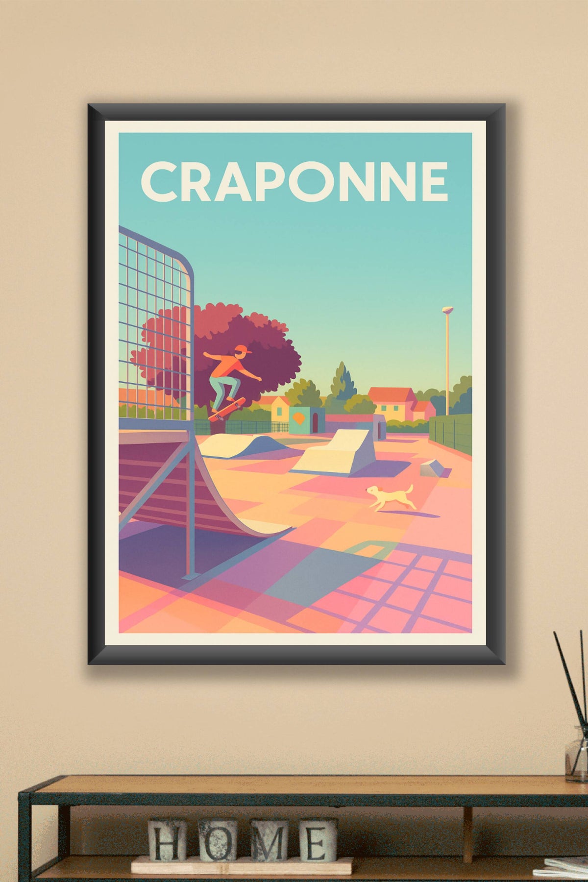 Affiche de Craponne - Skatepark ensoleillé et ambiance détendue