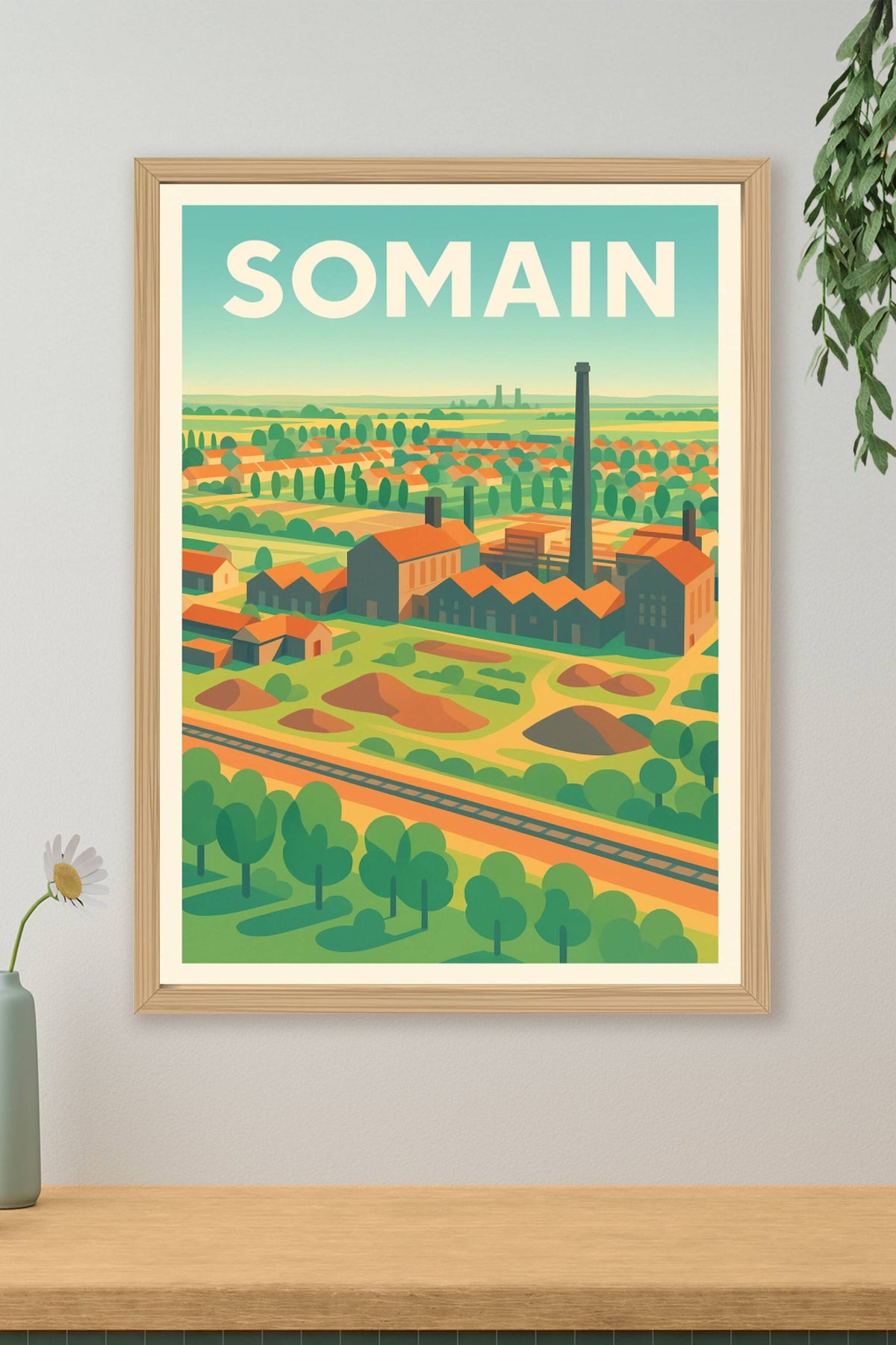 Affiche de Somain - Charme industriel et campagne verdoyante