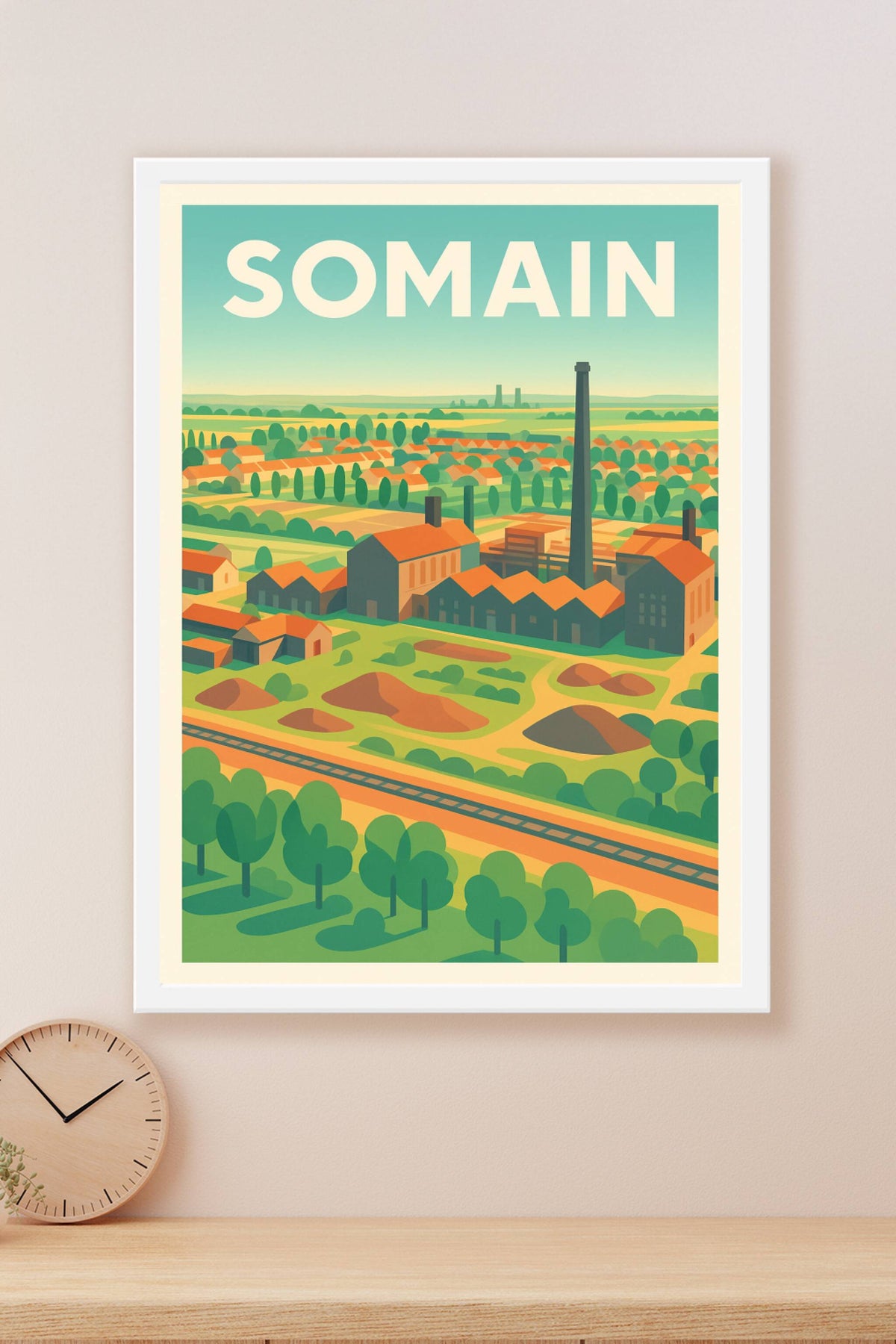 Affiche de Somain - Charme industriel et campagne verdoyante
