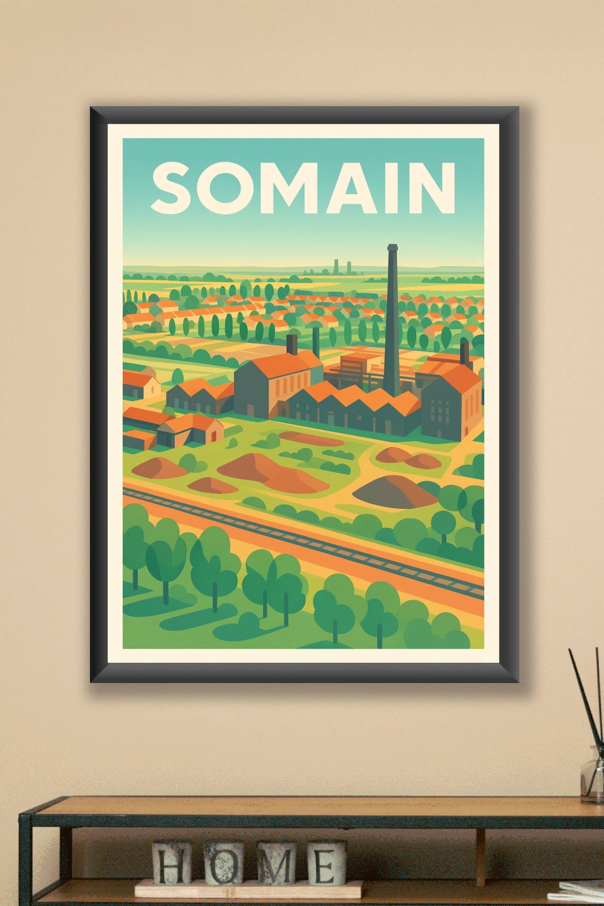 Affiche de Somain - Charme industriel et campagne verdoyante