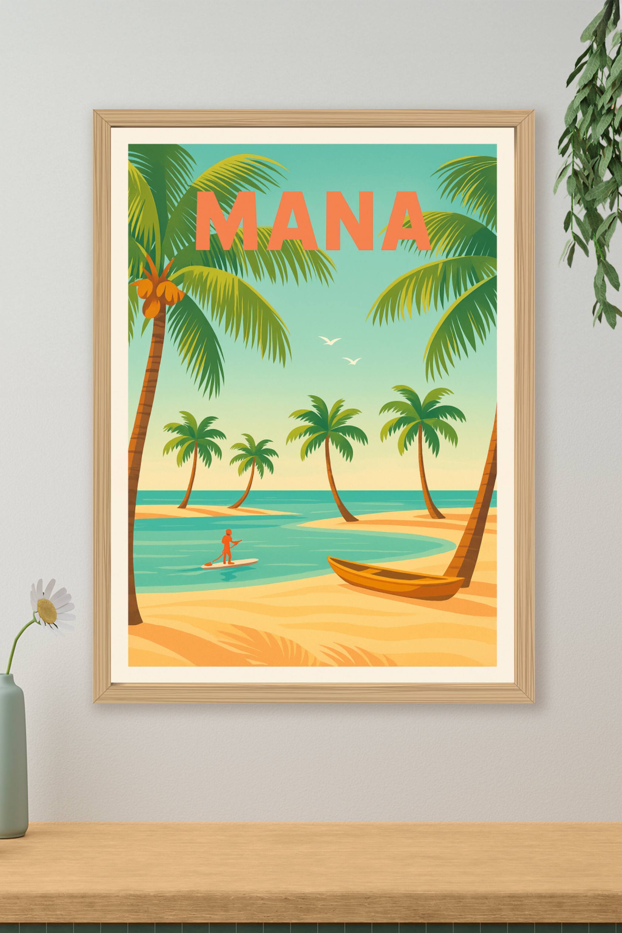 Affiche de Mana - Évasion tropicale sous les palmiers