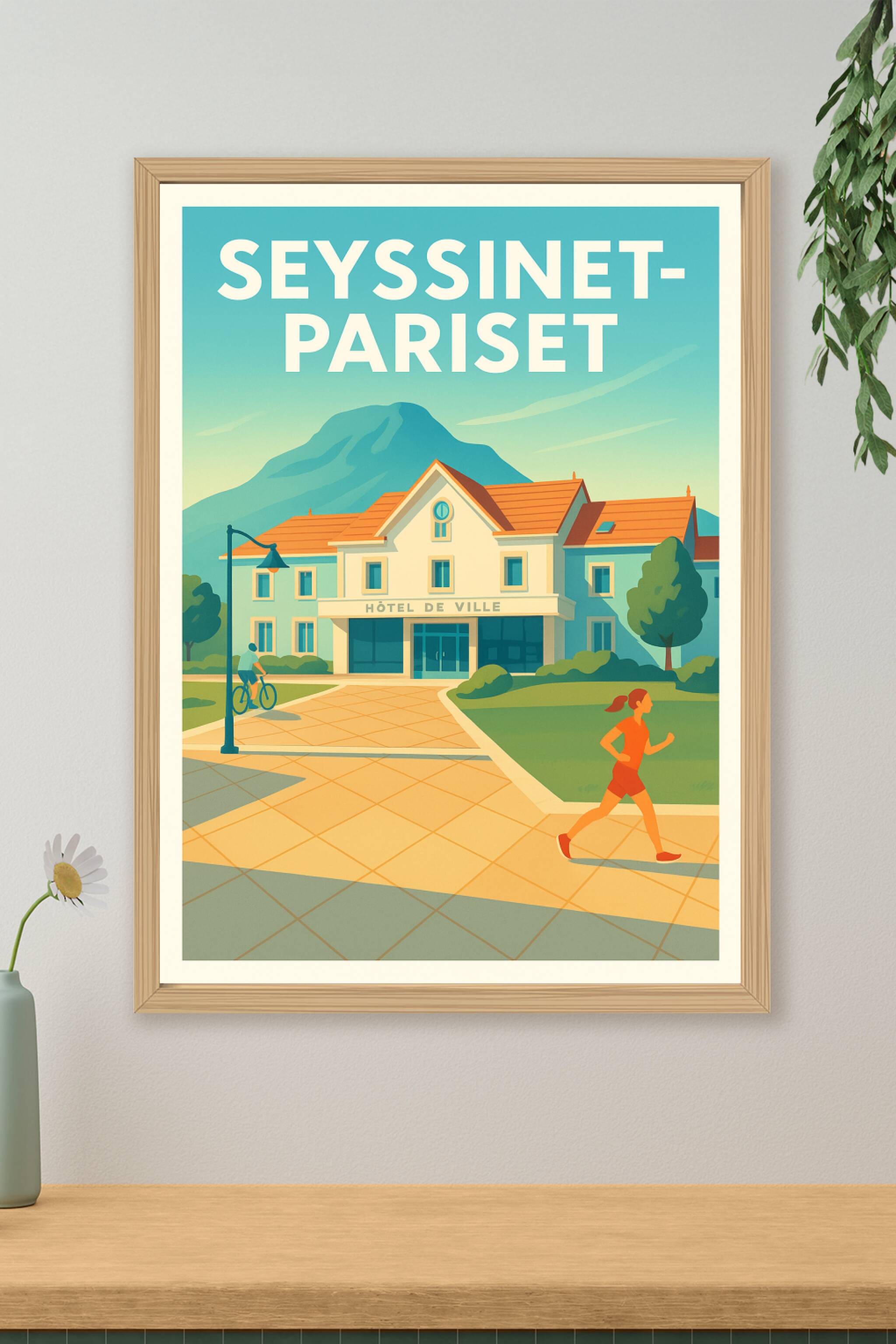 Affiche de Seyssinet-Pariset - L'élégance urbaine au pied de la montagne