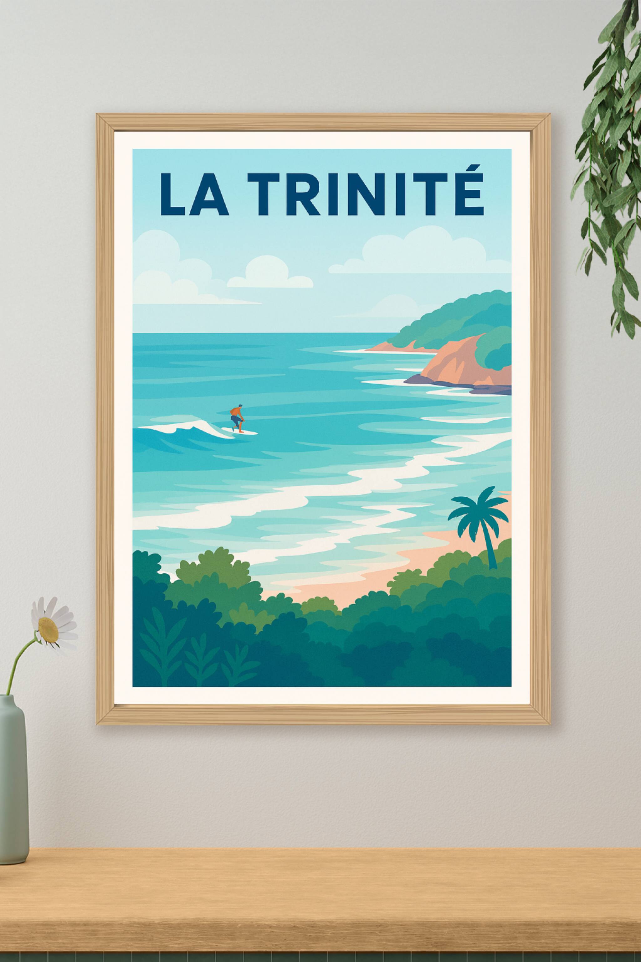 Affiche de La Trinité - Évasion Surf et Nature tropicale