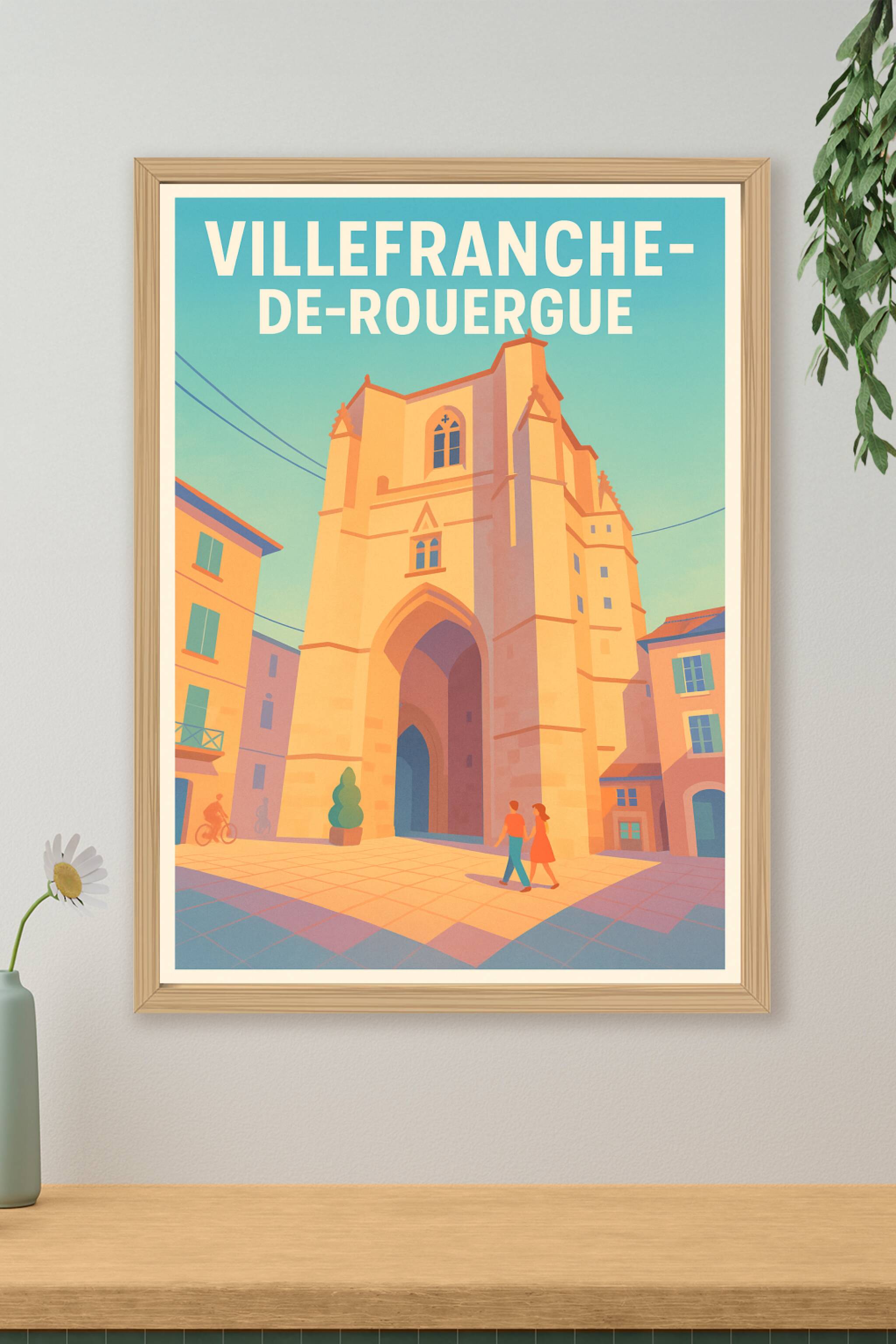 Affiche de Villefranche-de-Rouergue - L'élégance historique au cœur du Rouergue