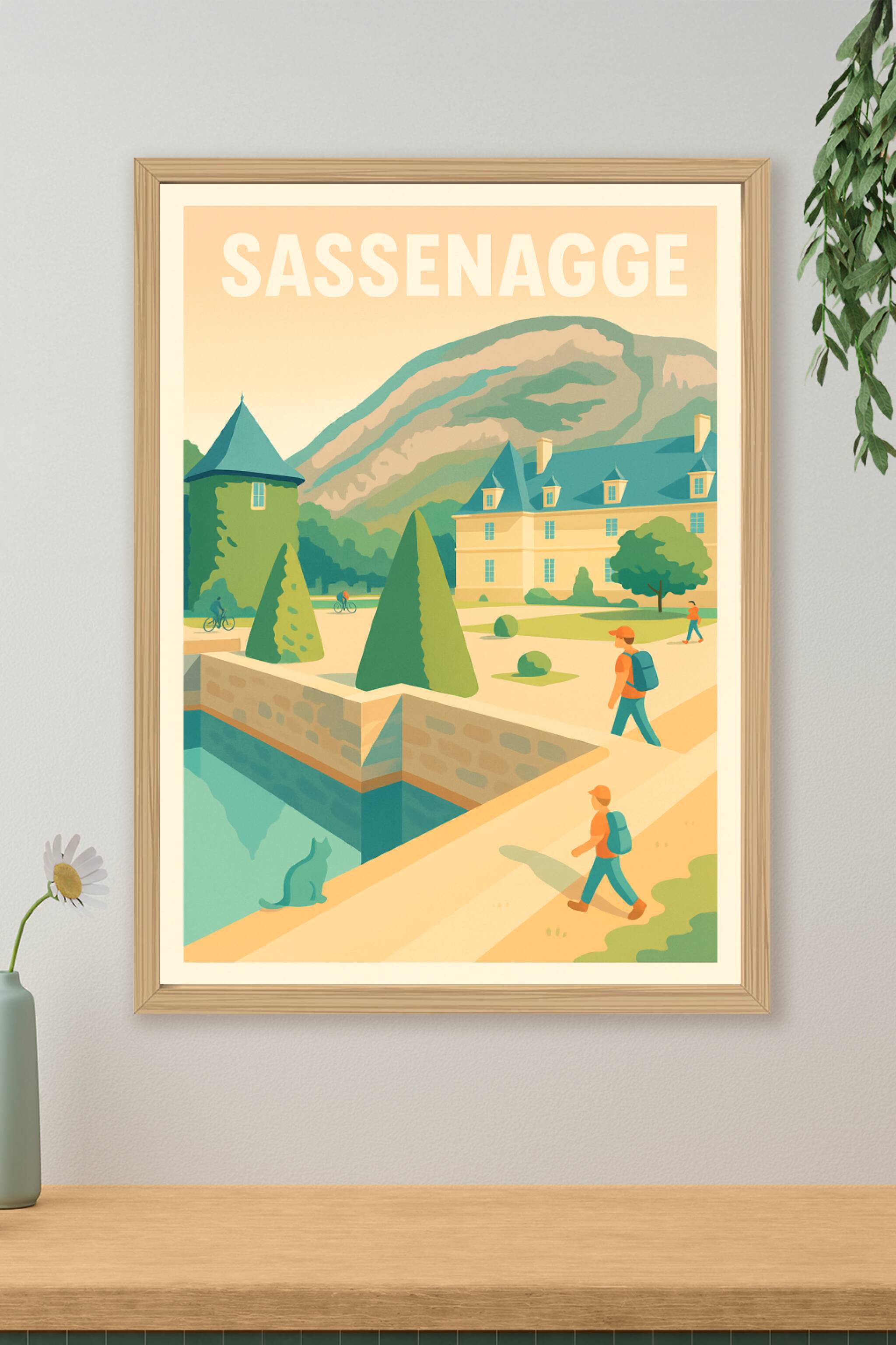 Affiche de Sassenage - Évasion et douceur au pied des montagnes