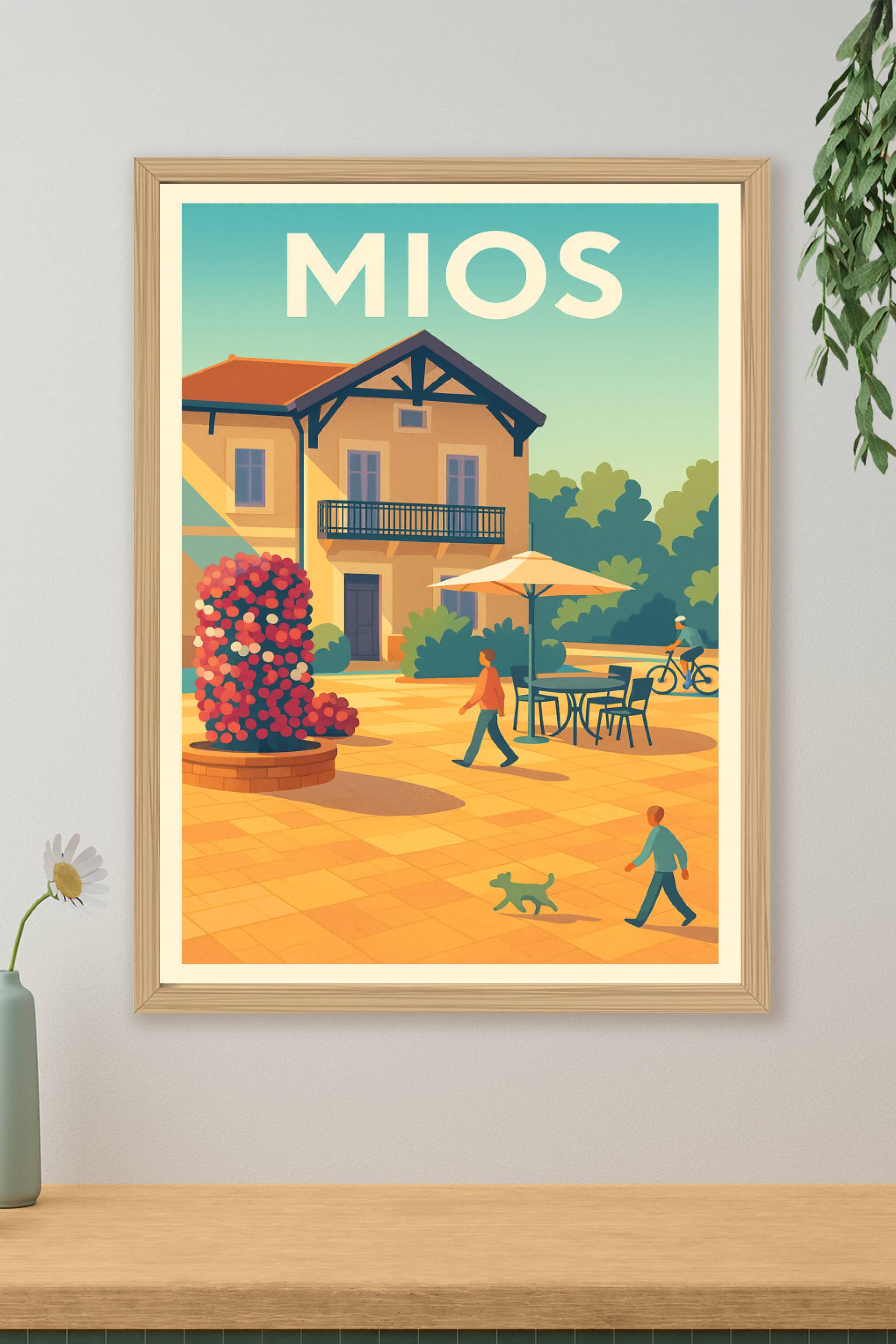 Affiche de Mios - Tranquillité et Soleil en Nouvelle-Aquitaine