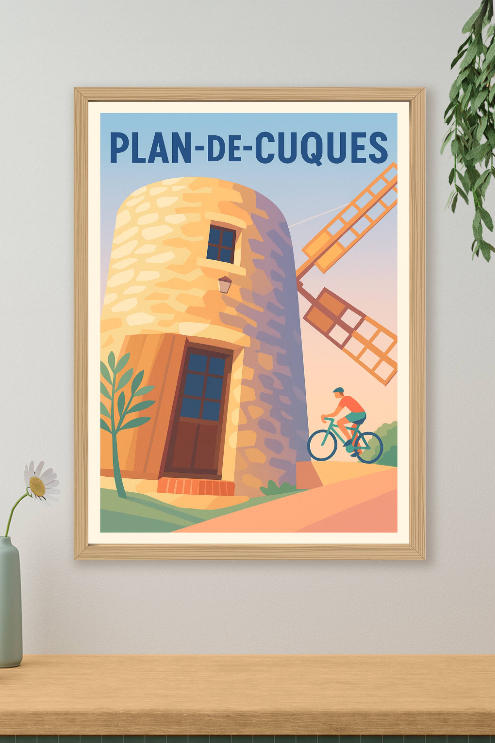 Affiche de Plan-de-Cuques - Lumières du soleil sur le moulin