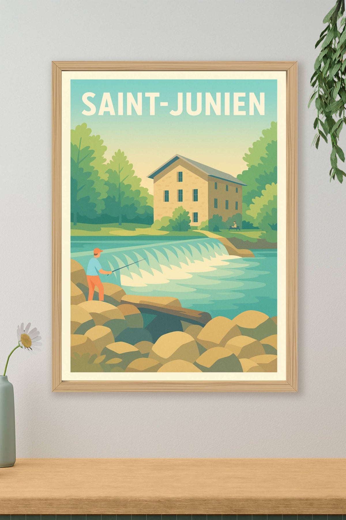 Affiche de Saint-Junien - Évasion paisible au fil de l'eau