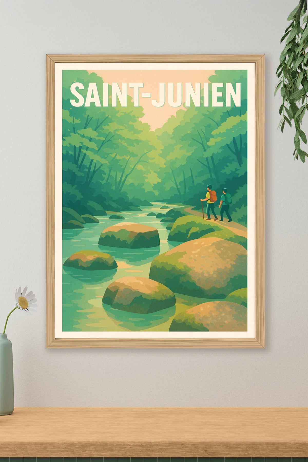 Affiche de Saint-Junien - Invitation à la randonnée en pleine nature