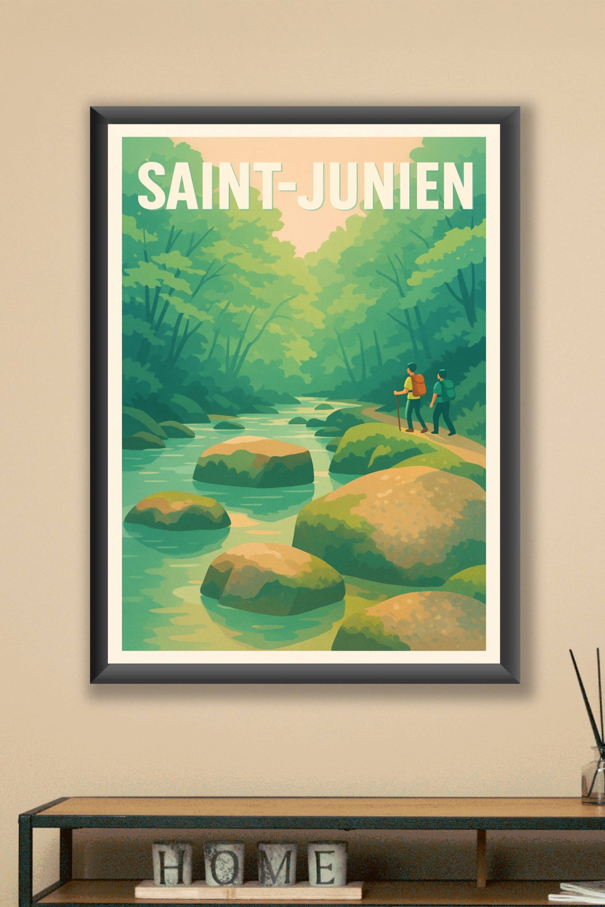 Affiche de Saint-Junien - Invitation à la randonnée en pleine nature
