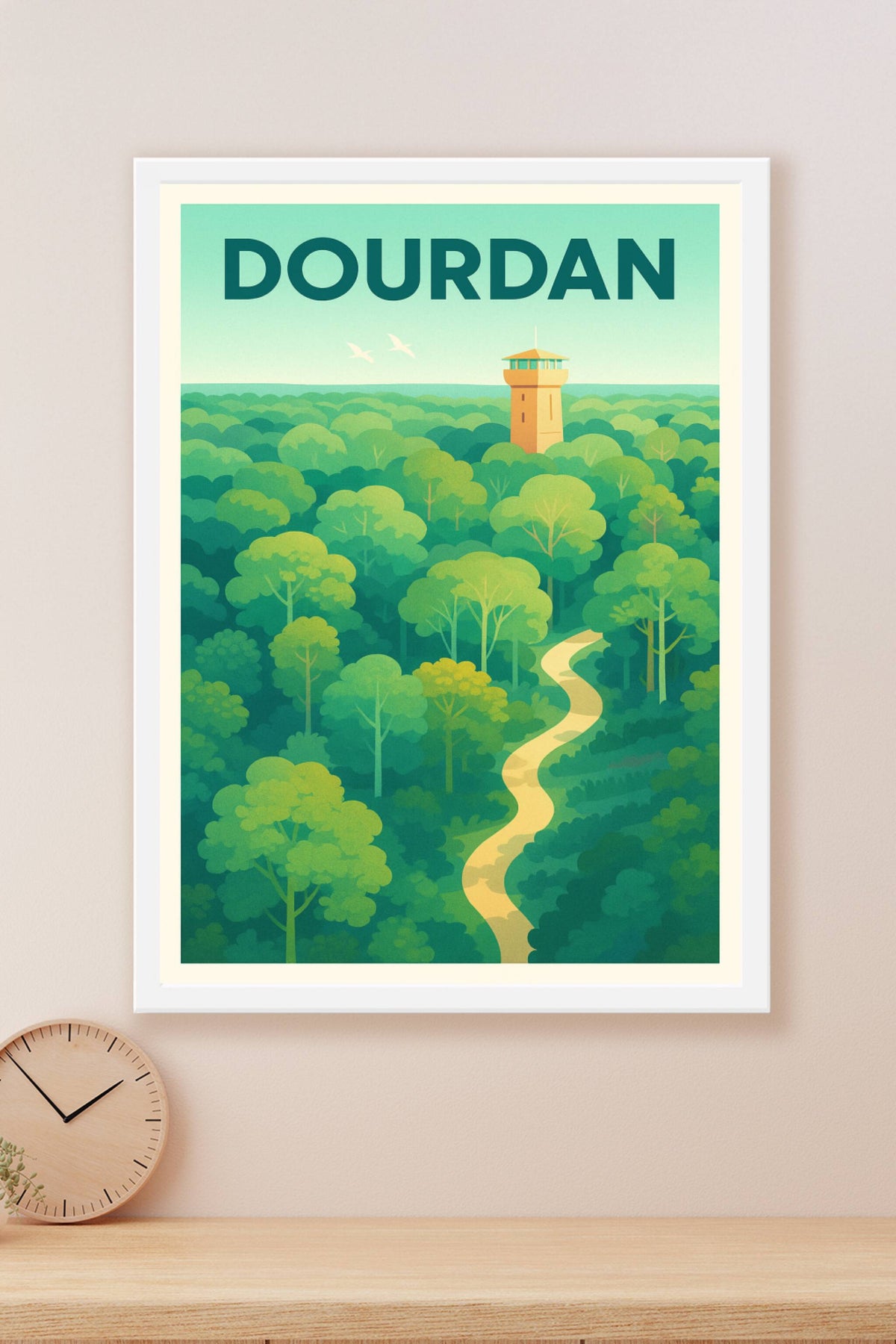 Affiche de Dourdan - Échappée verte et tour emblématique