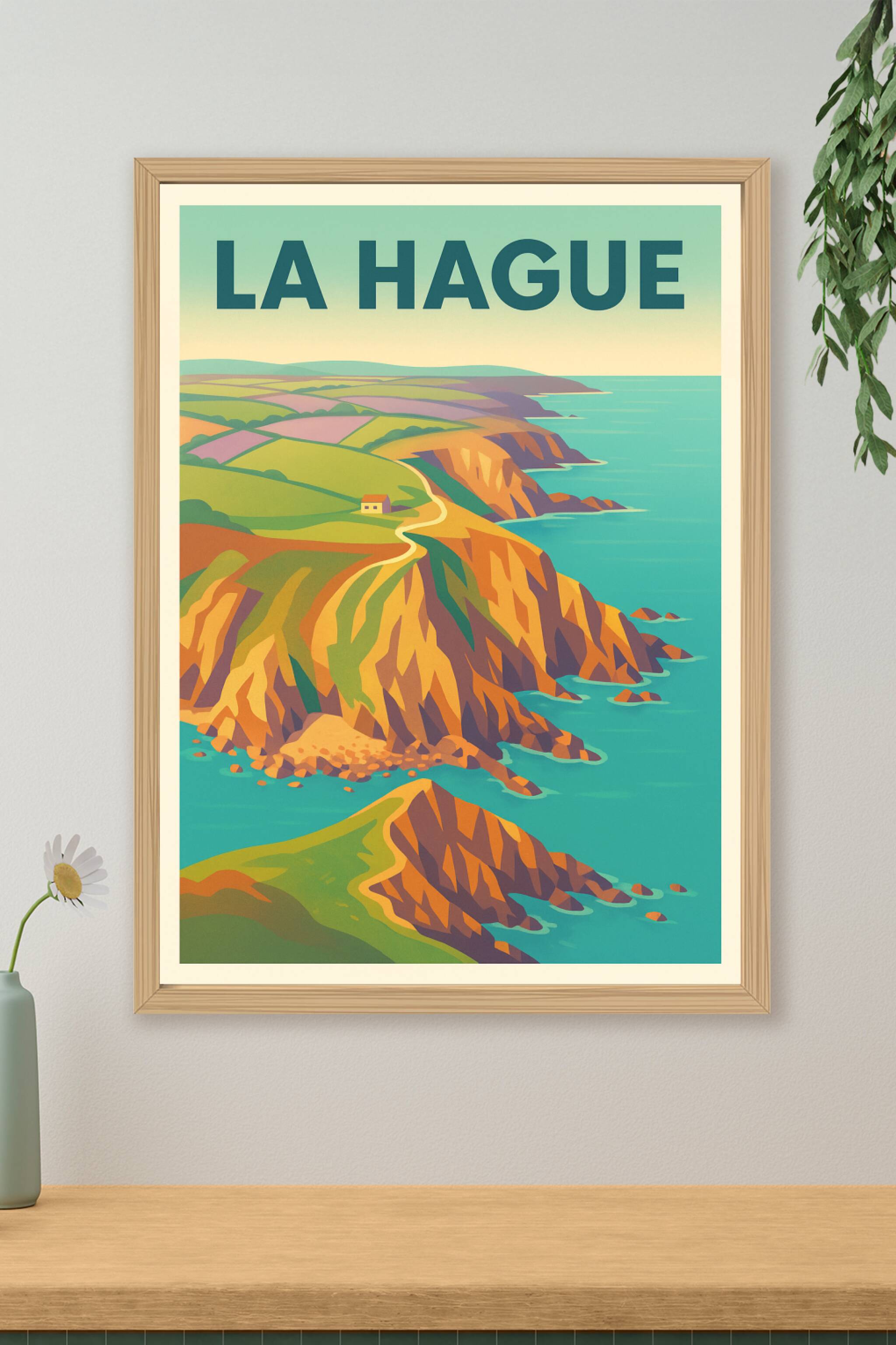 Affiche de La Hague - Beauté sauvage des falaises normandes