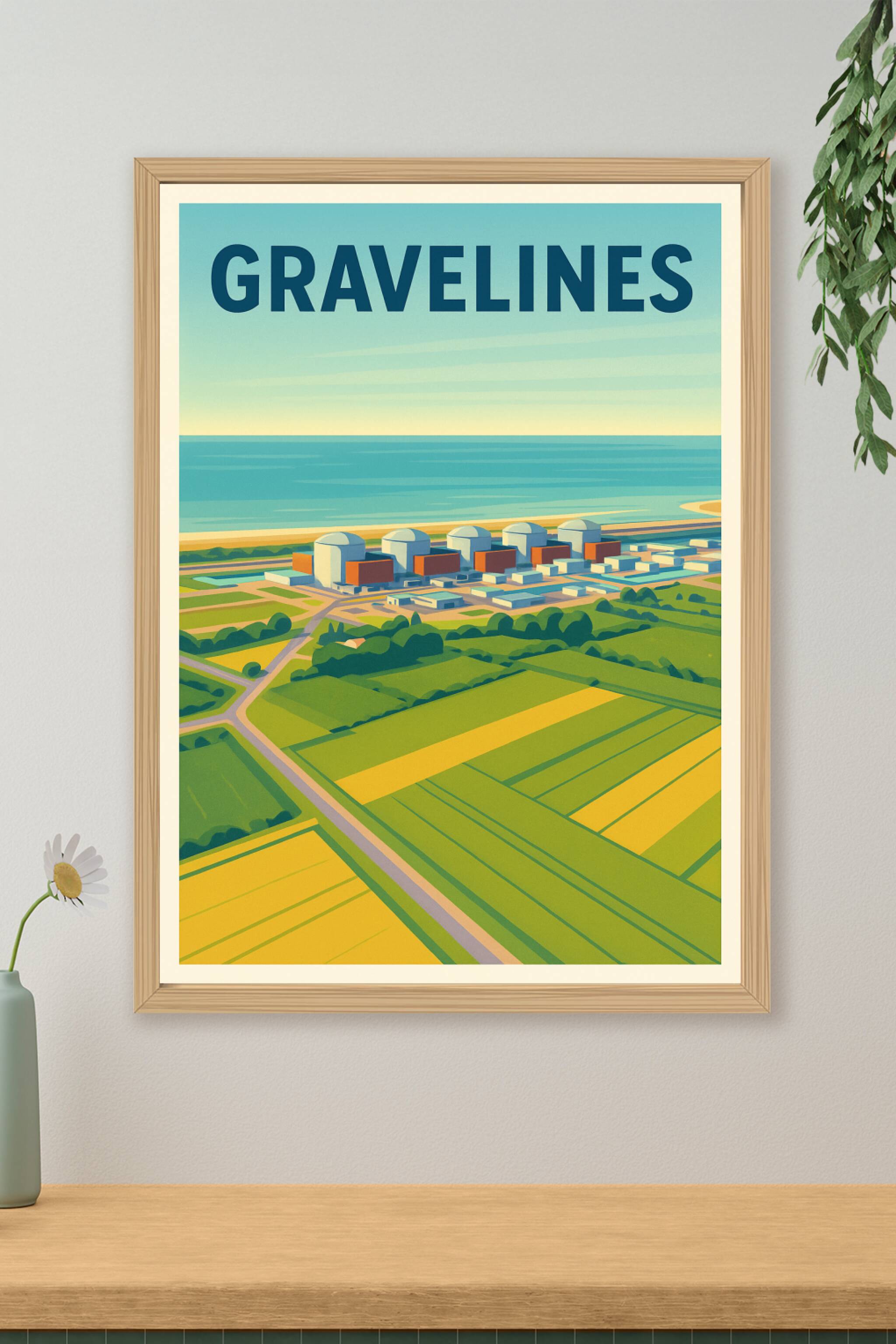 Affiche de Gravelines - Horizon industriel et campagne paisible