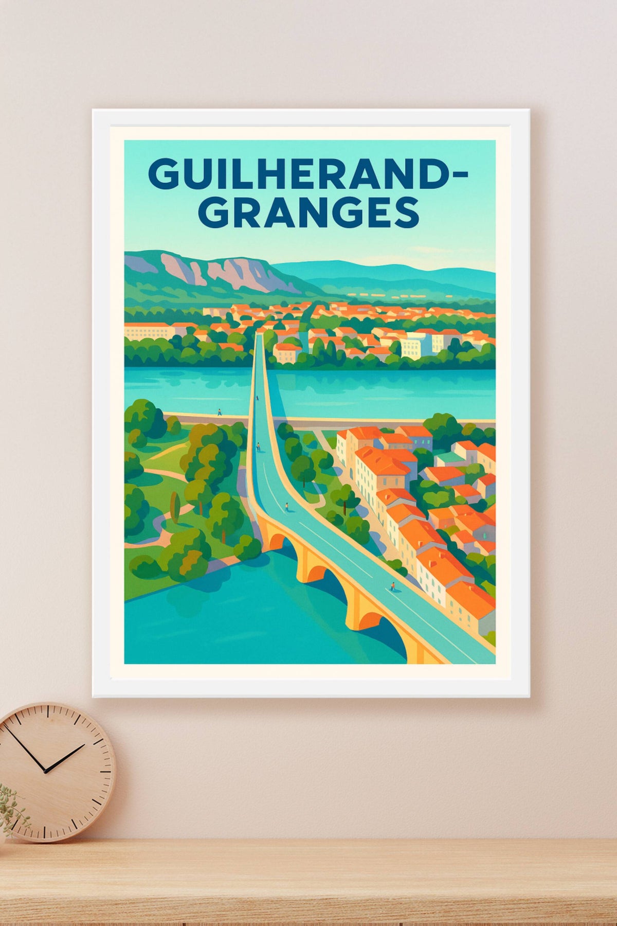 Affiche de Guilherand-Granges - Vue panoramique lumineuse