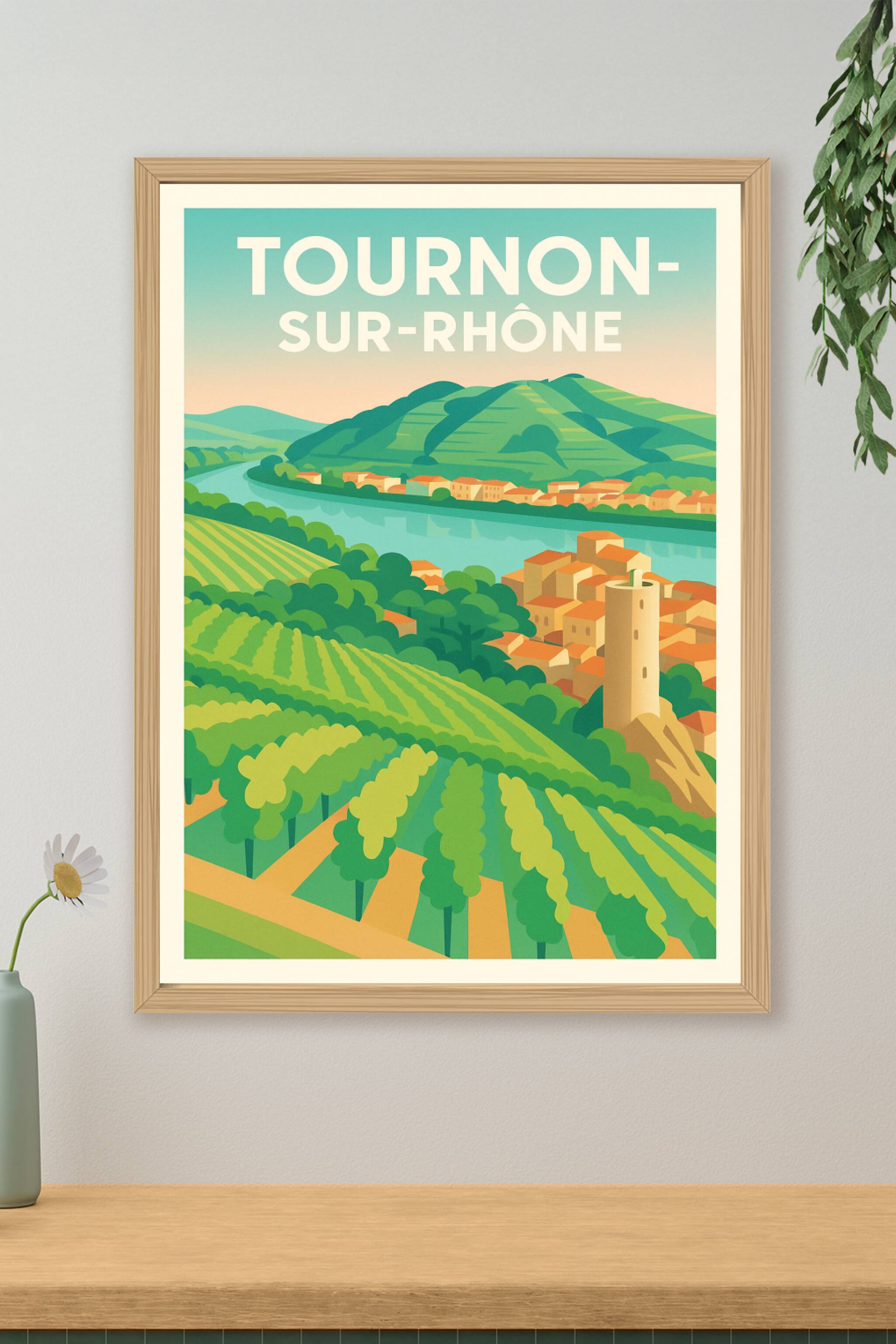 Affiche de Tournon-sur-Rhône - Charme et vignobles au bord du Rhône
