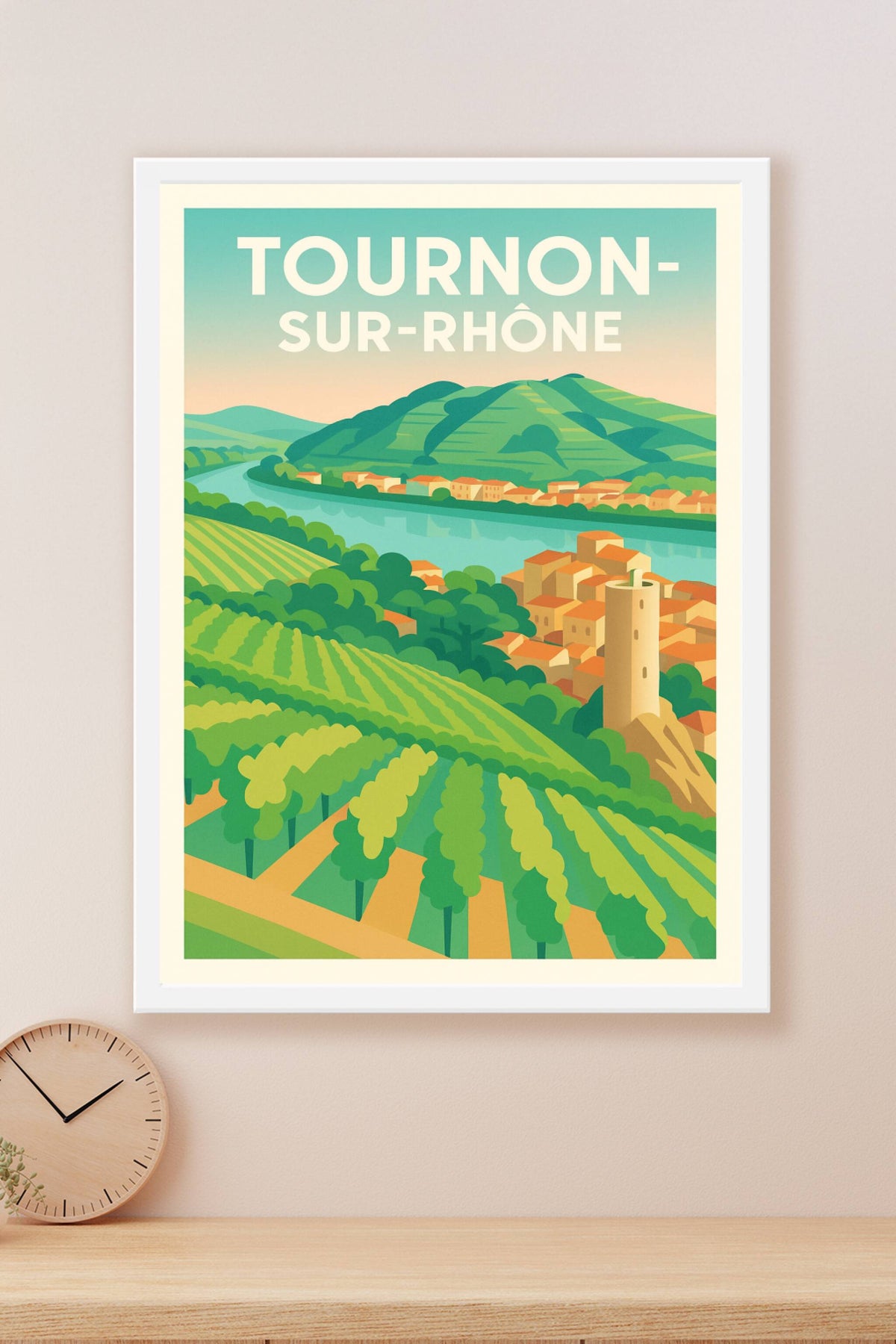 Affiche de Tournon-sur-Rhône - Charme et vignobles au bord du Rhône