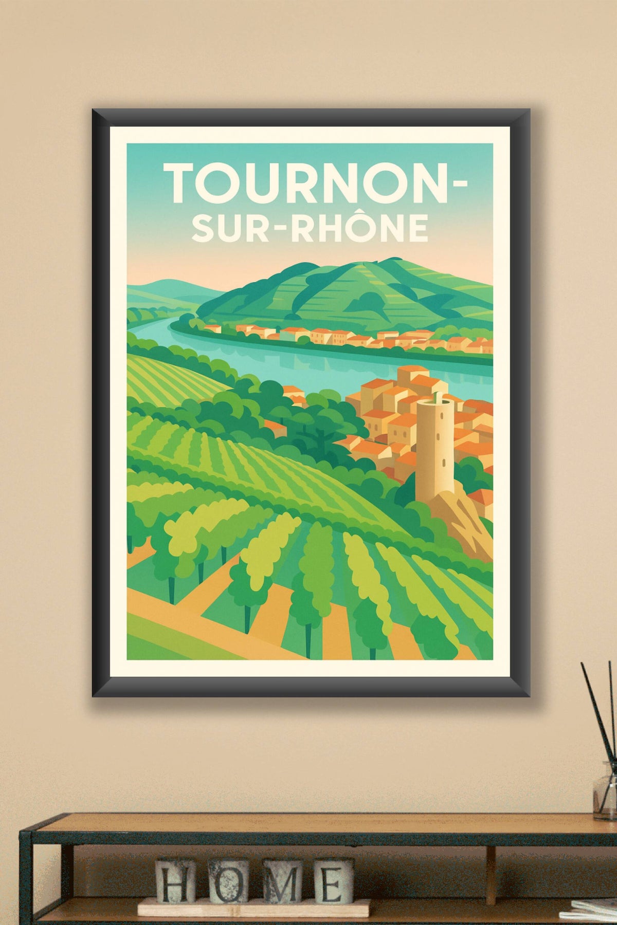Affiche de Tournon-sur-Rhône - Charme et vignobles au bord du Rhône