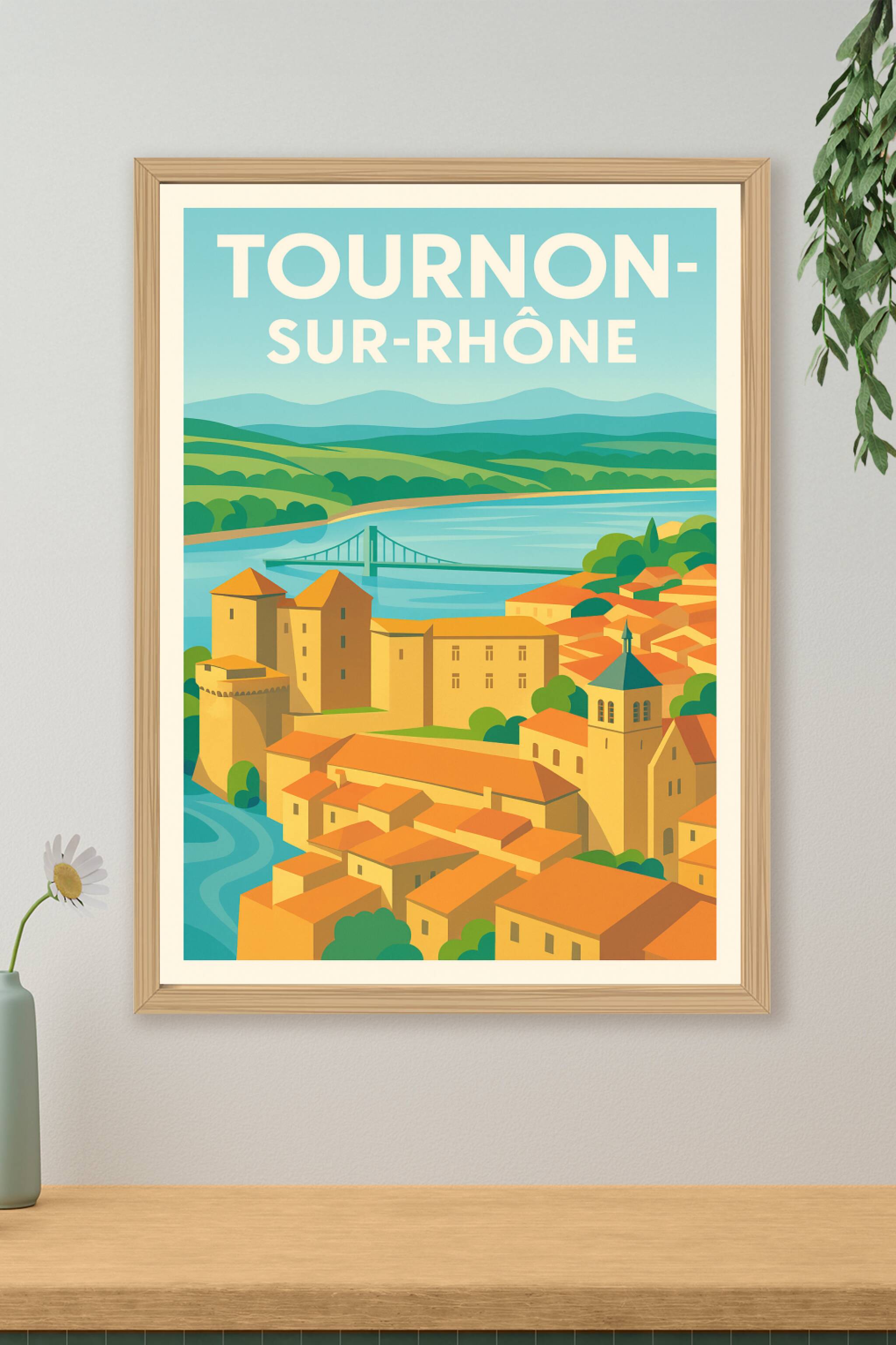 Affiche de Tournon-sur-Rhône - L'élégance paisible au bord du Rhône