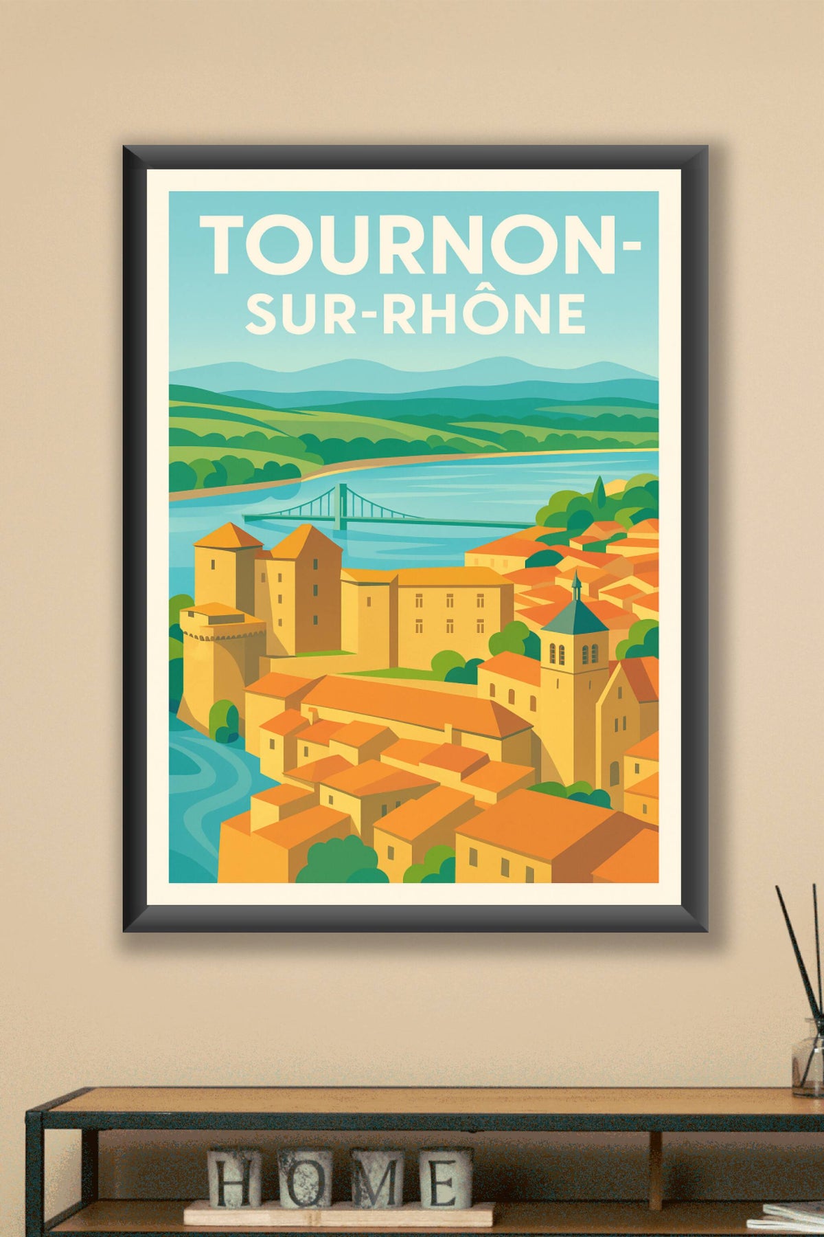 Affiche de Tournon-sur-Rhône - L'élégance paisible au bord du Rhône