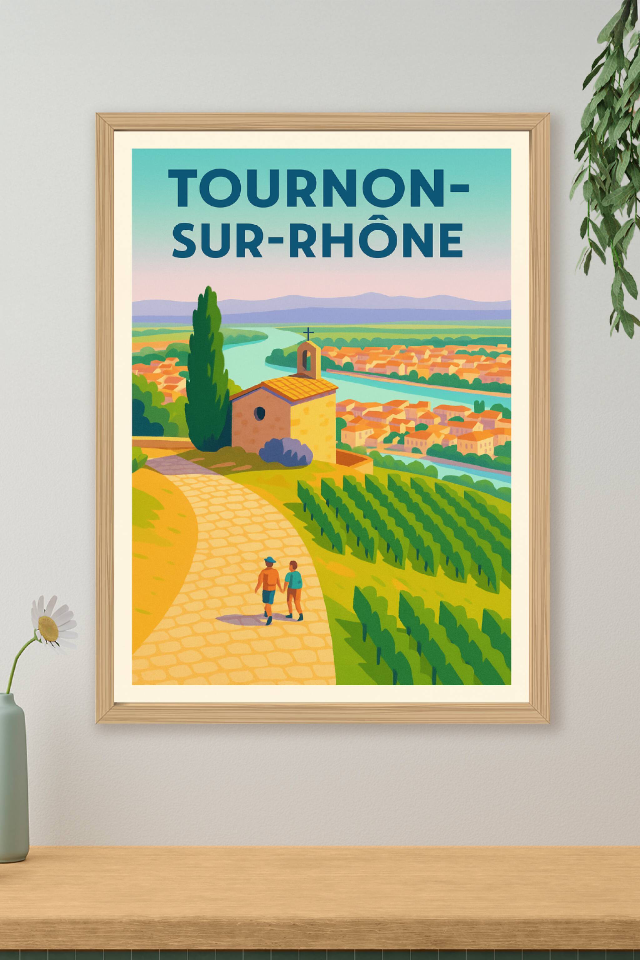 Affiche de Tournon-sur-Rhône - Balade au cœur des vignobles