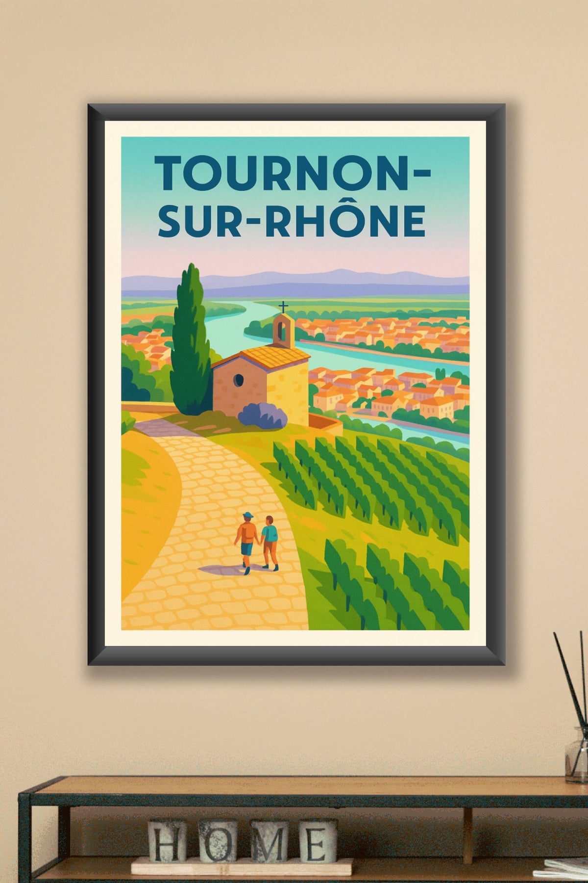 Affiche de Tournon-sur-Rhône - Balade au cœur des vignobles