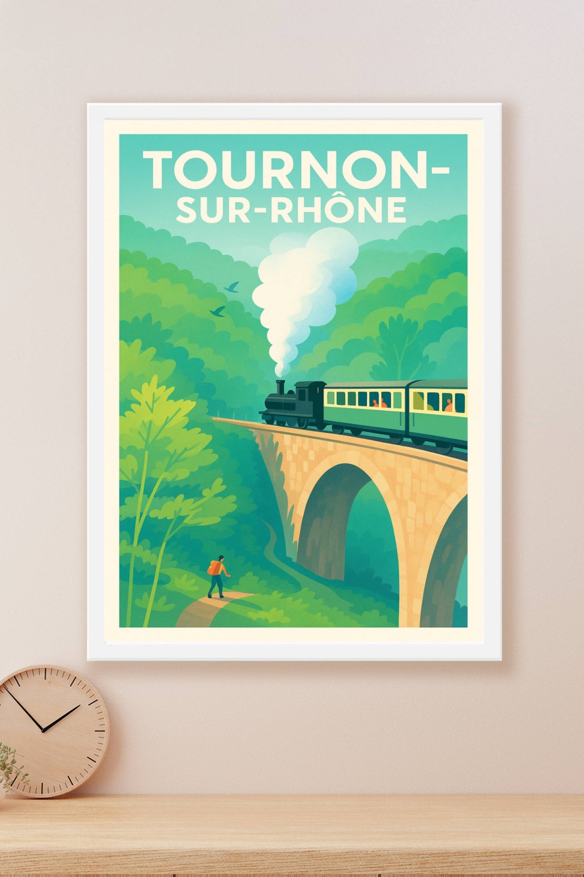 Affiche de Tournon-sur-Rhône - Voyage nostalgique au cœur de la nature