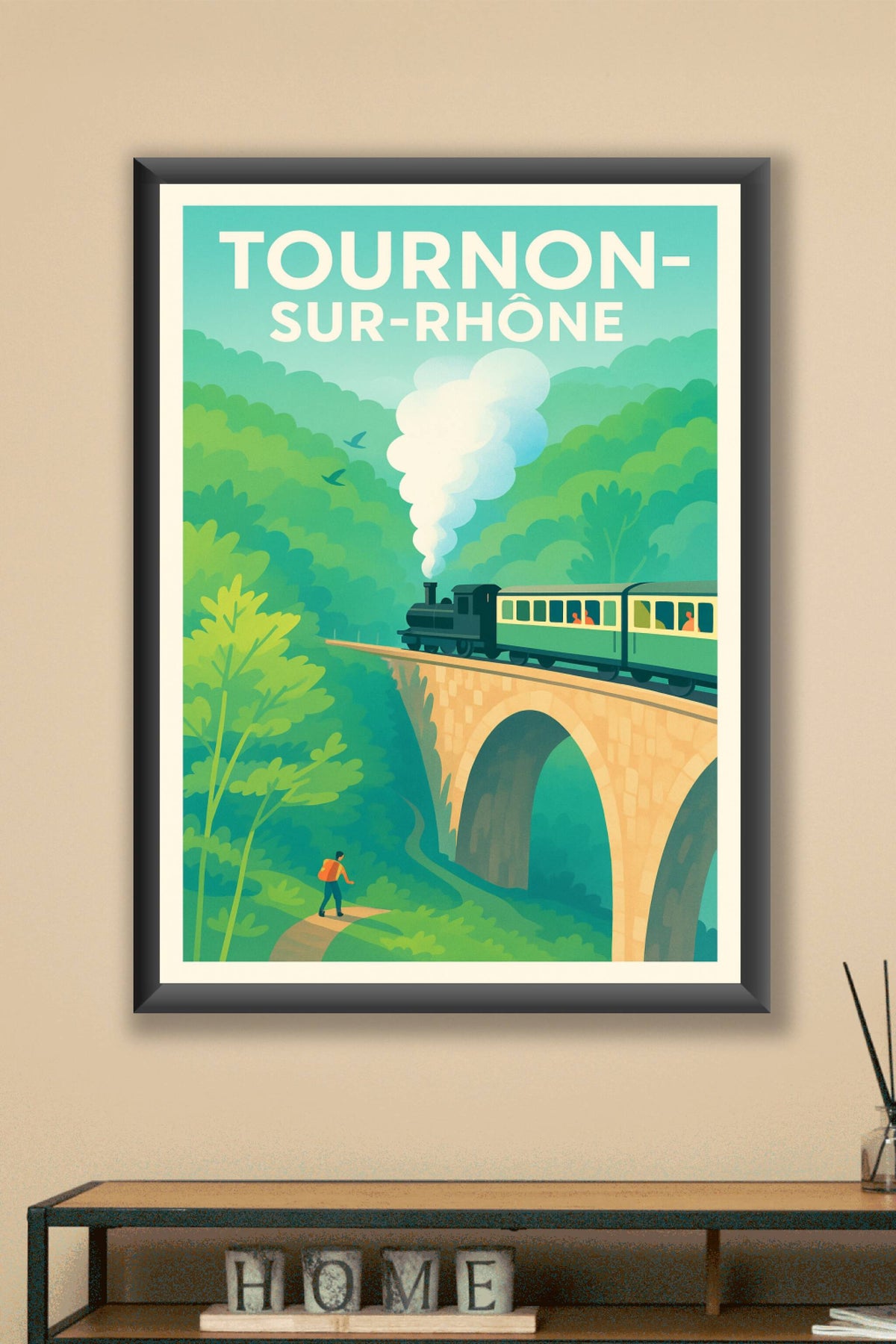Affiche de Tournon-sur-Rhône - Voyage nostalgique au cœur de la nature