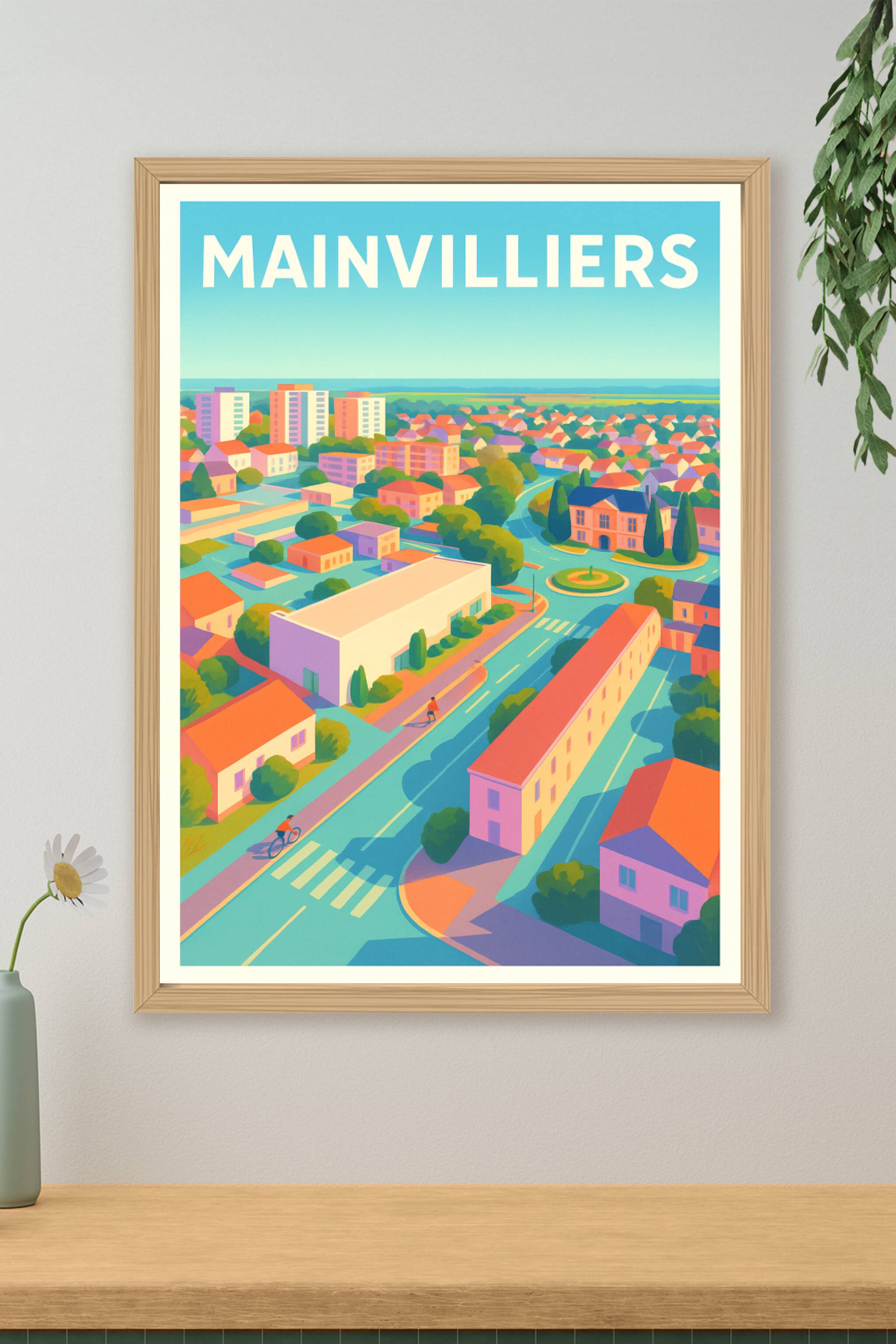 Affiche de Mainvilliers - Harmonie urbaine aux couleurs douces