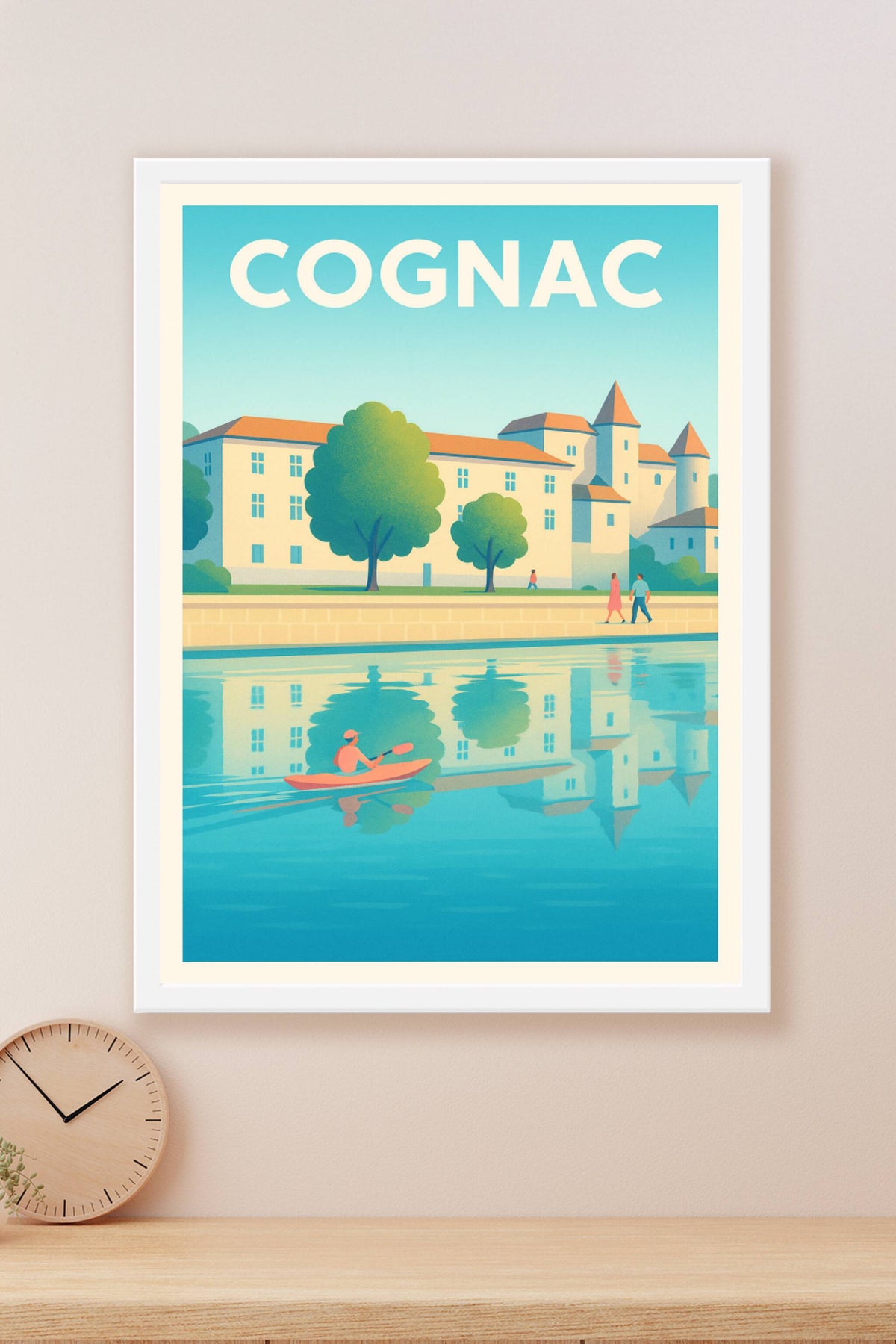 Affiche de Cognac - Reflets paisibles au fil de l'eau