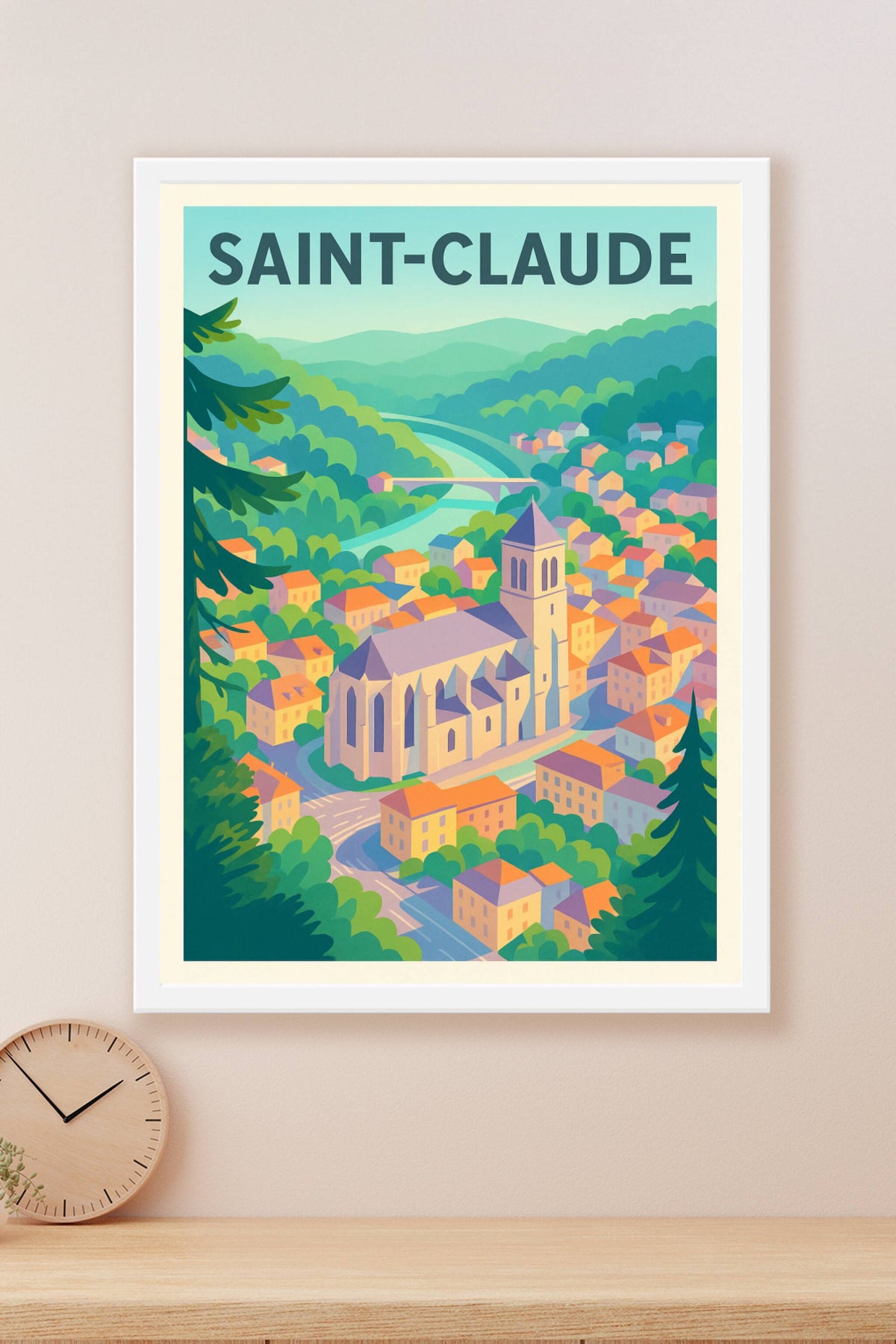 Affiche de Saint-Claude - Harmonie entre nature et architecture