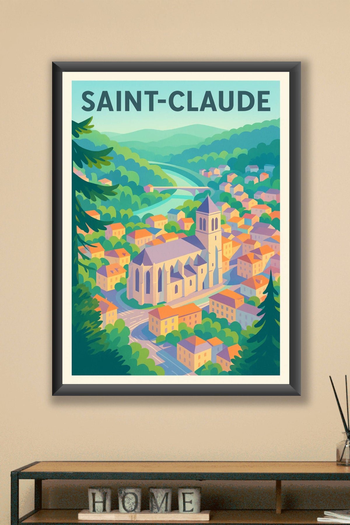 Affiche de Saint-Claude - Harmonie entre nature et architecture