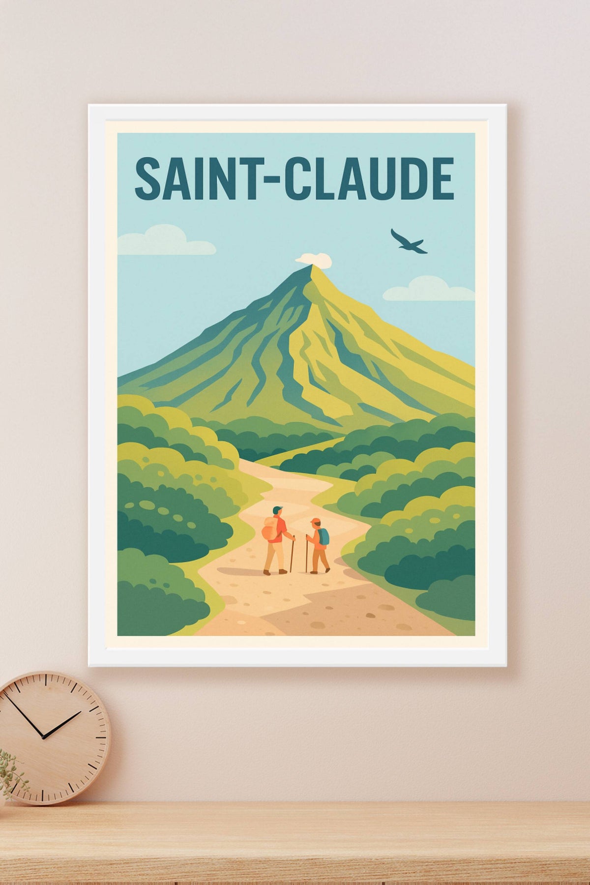 Affiche de Saint-Claude - Invitation à la randonnée au cœur de la nature