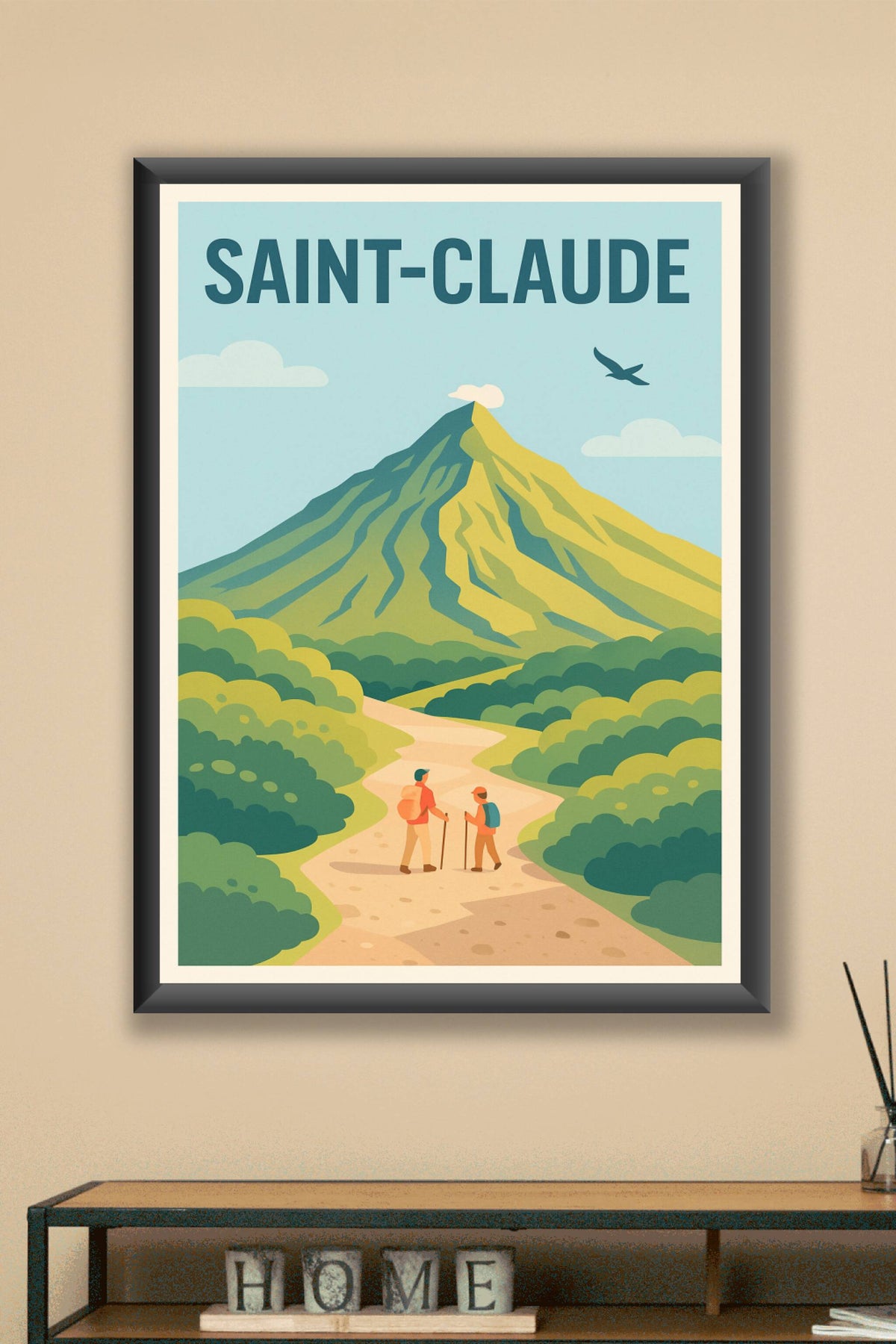Affiche de Saint-Claude - Invitation à la randonnée au cœur de la nature