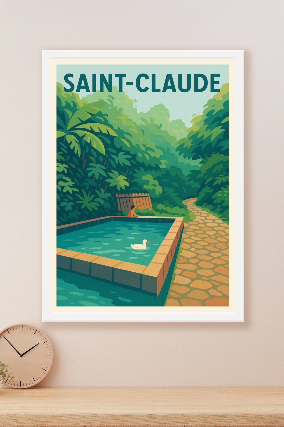Affiche de Saint-Claude - Invitation à la sérénité tropicale