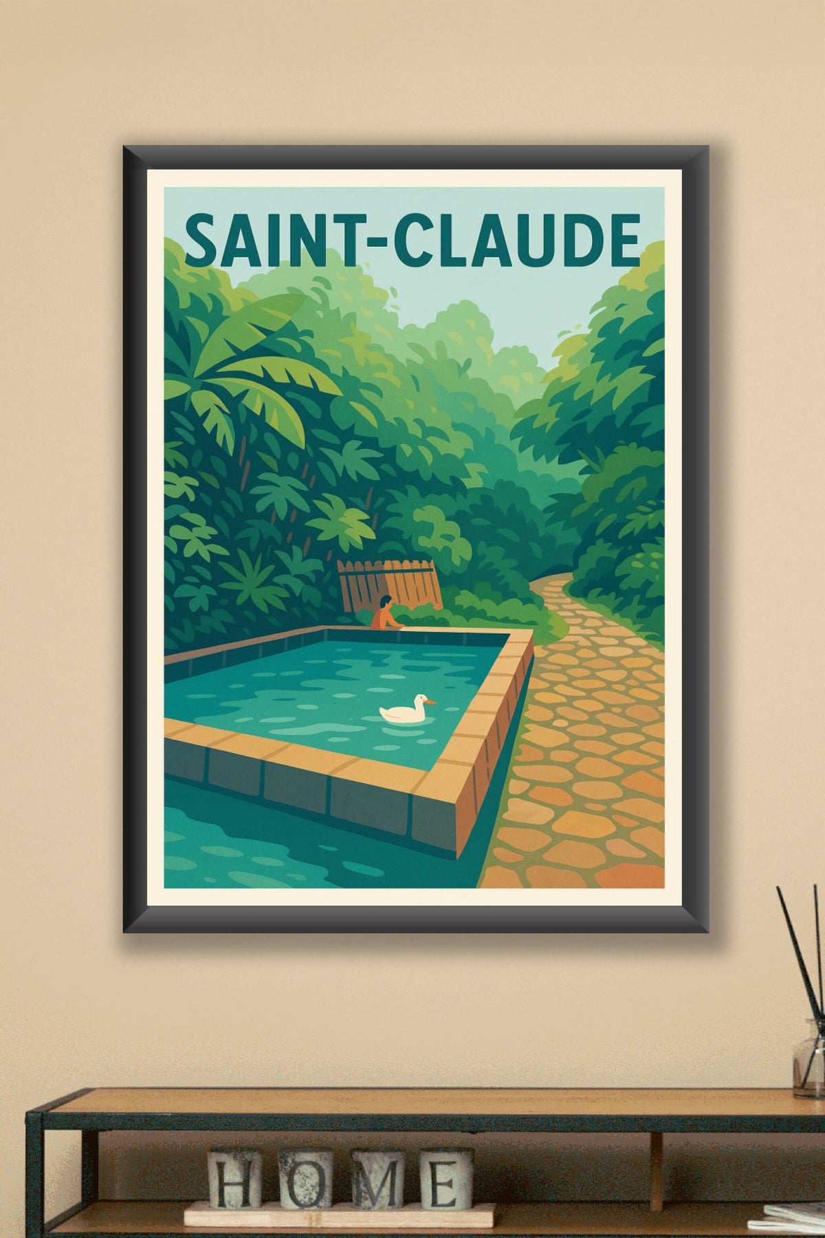 Affiche de Saint-Claude - Invitation à la sérénité tropicale