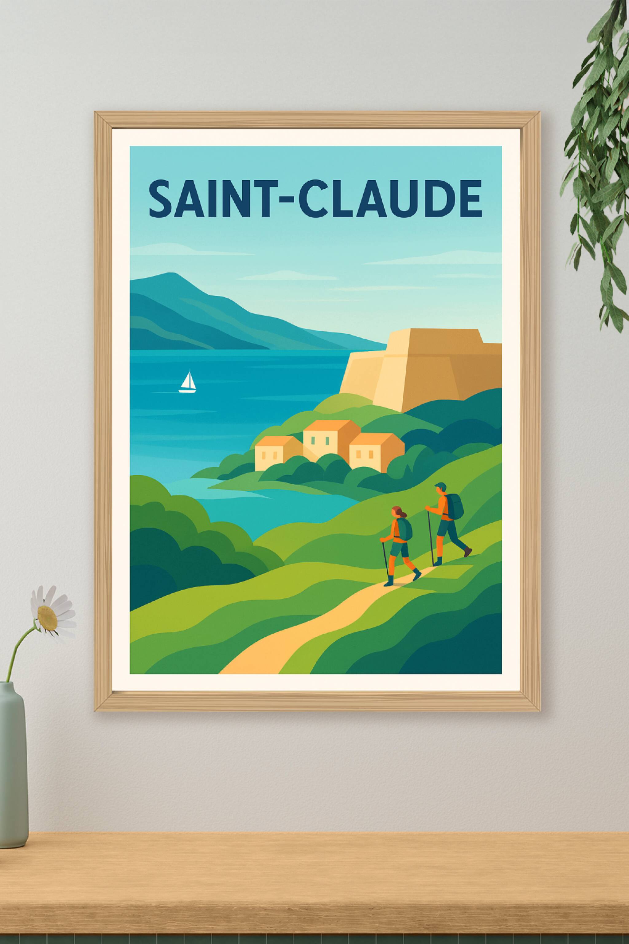 Affiche de Saint-Claude - Randonnée et paysages marins enchanteurs