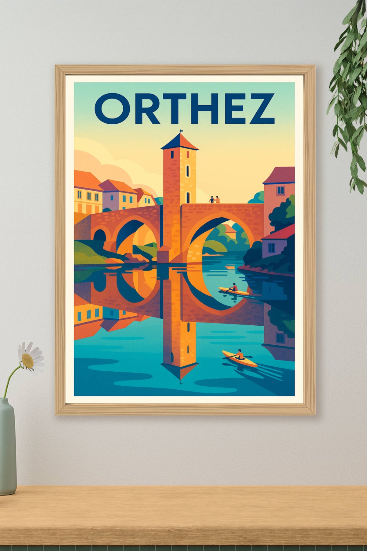 Affiche de Orthez - Charme et Reflets sur le Pont Vieux