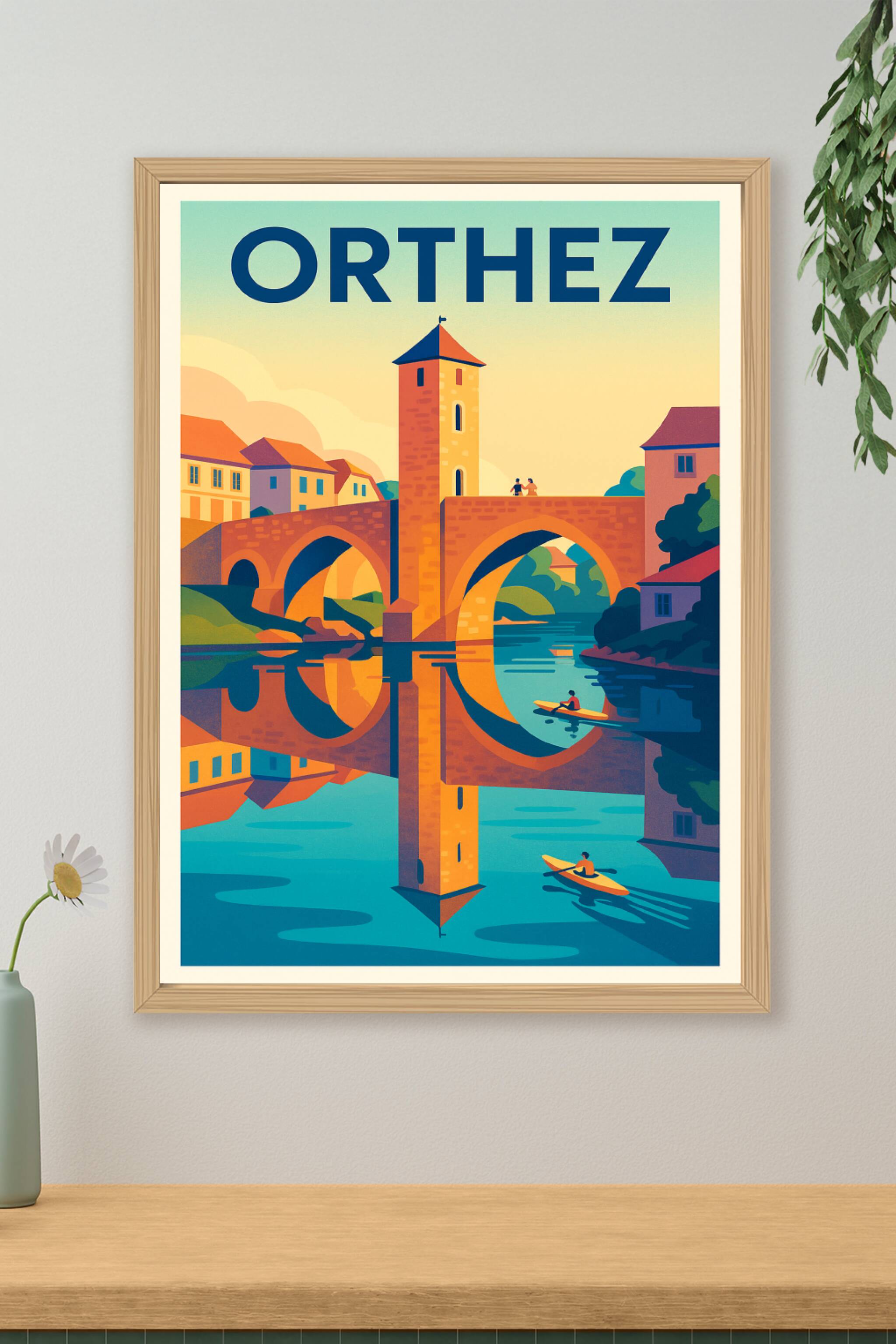 Affiche de Orthez - Charme et Reflets sur le Pont Vieux