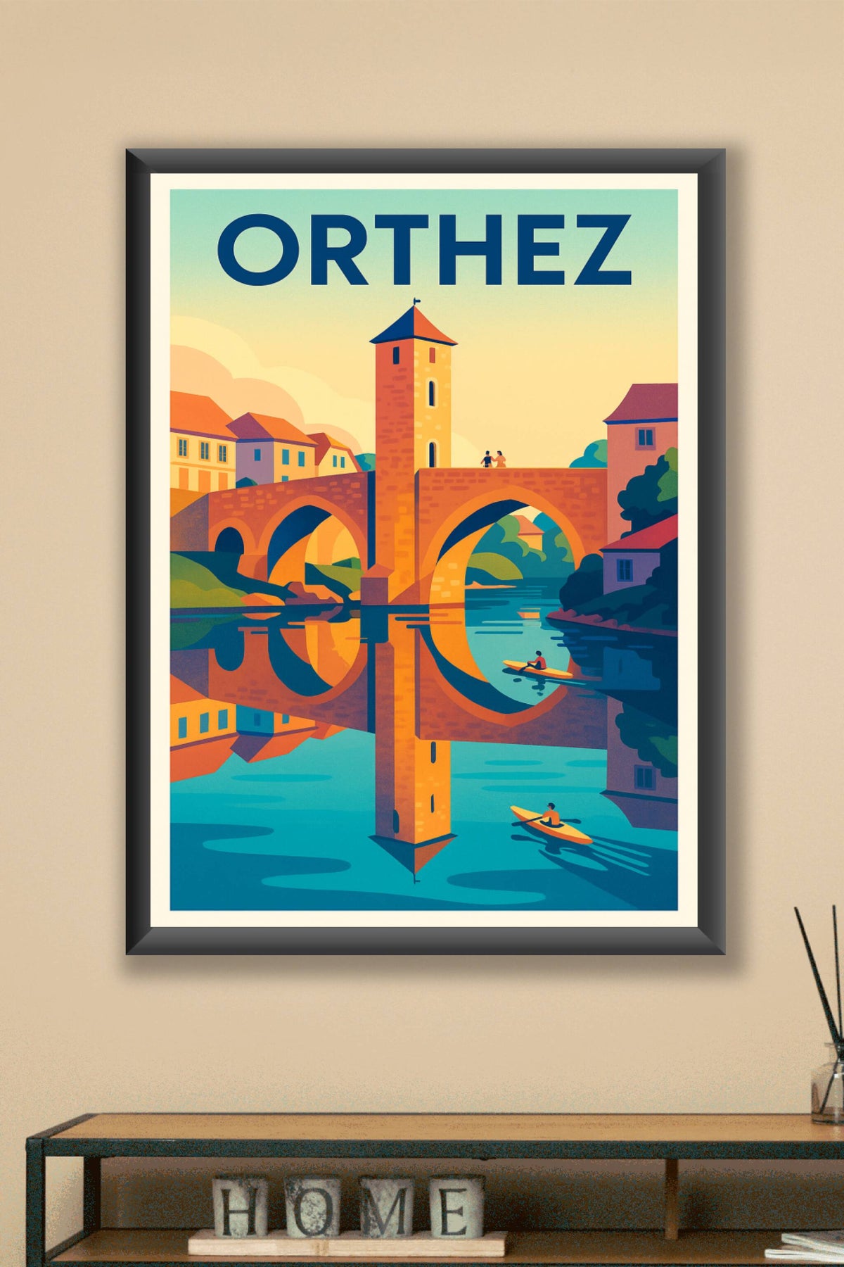 Affiche de Orthez - Charme et Reflets sur le Pont Vieux