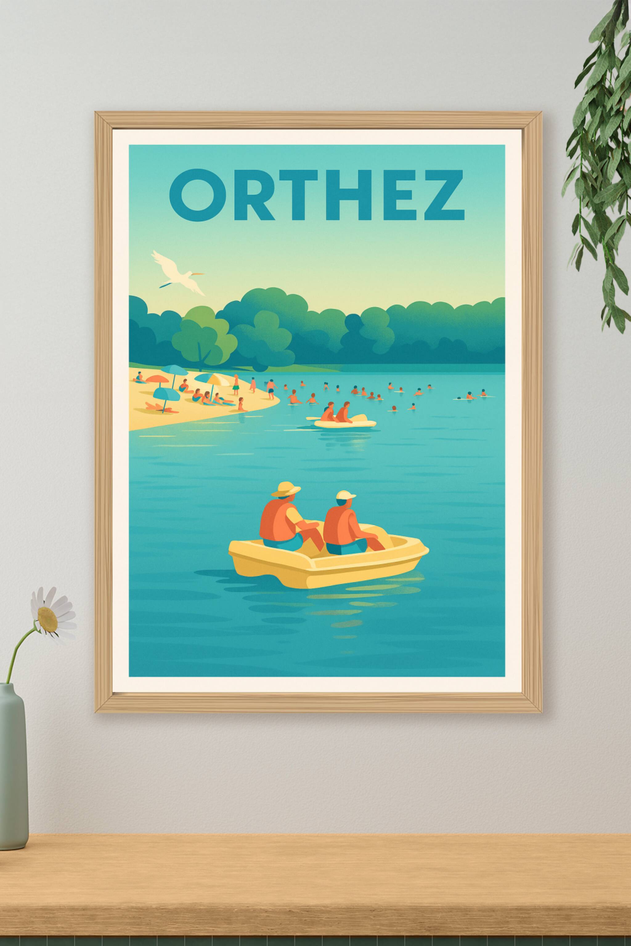 Affiche de Orthez - Détente estivale au lac