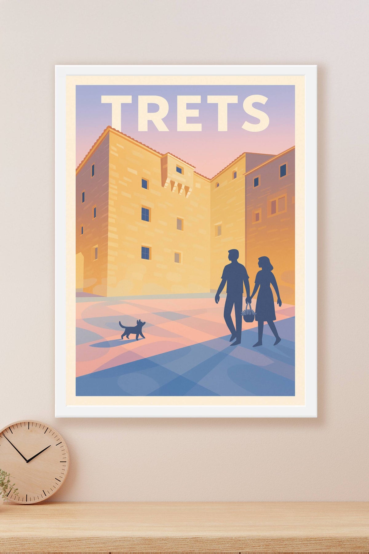 Affiche de Trets - Promenade au crépuscule dans la cité provençale